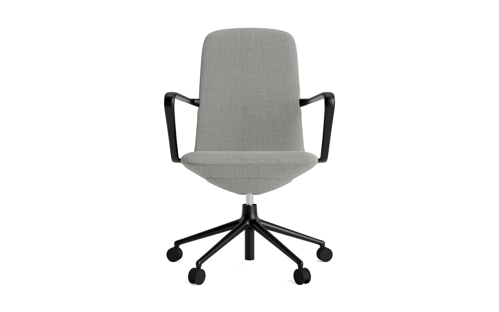 Entdecken Sie den Off Armchair von Normann Copenhagen: Ein stilvoller, ergonomischer Bürostuhl mit Drehgestell, Rollen und Gaslift für modernes Arbeiten.