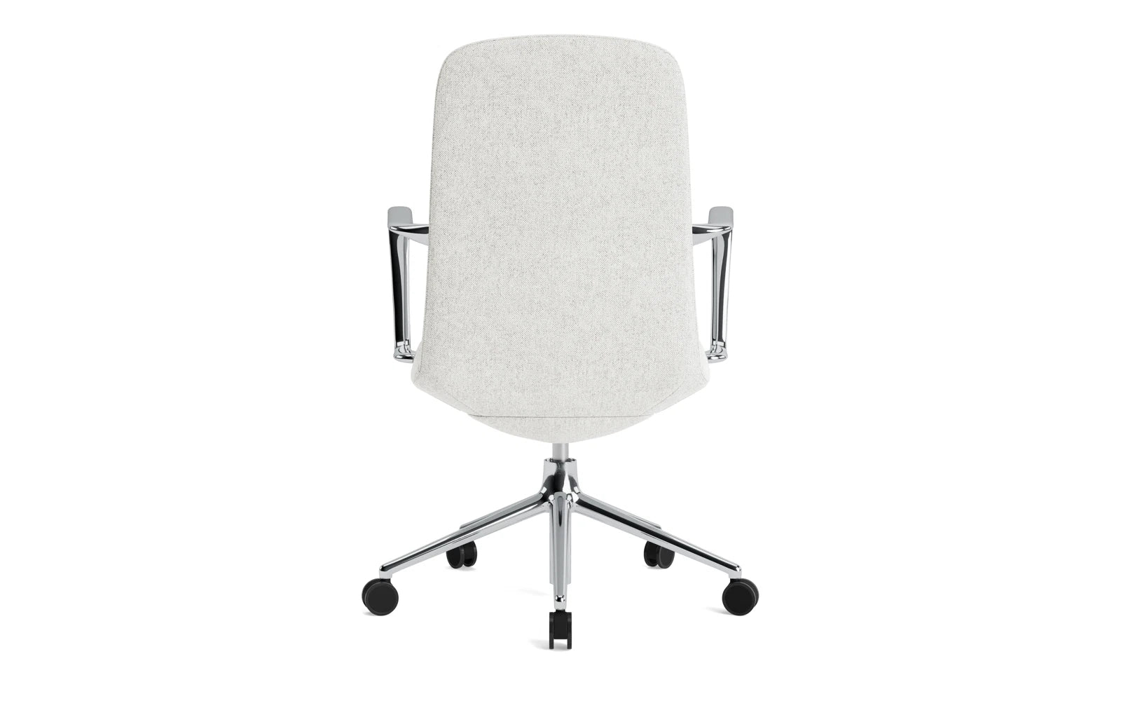 Moderner Off Armchair mit Drehgestell und Rollen, ausgestattet mit einem komfortablen Hallingdal-Kissen für stilvolles Sitzen im Büro.