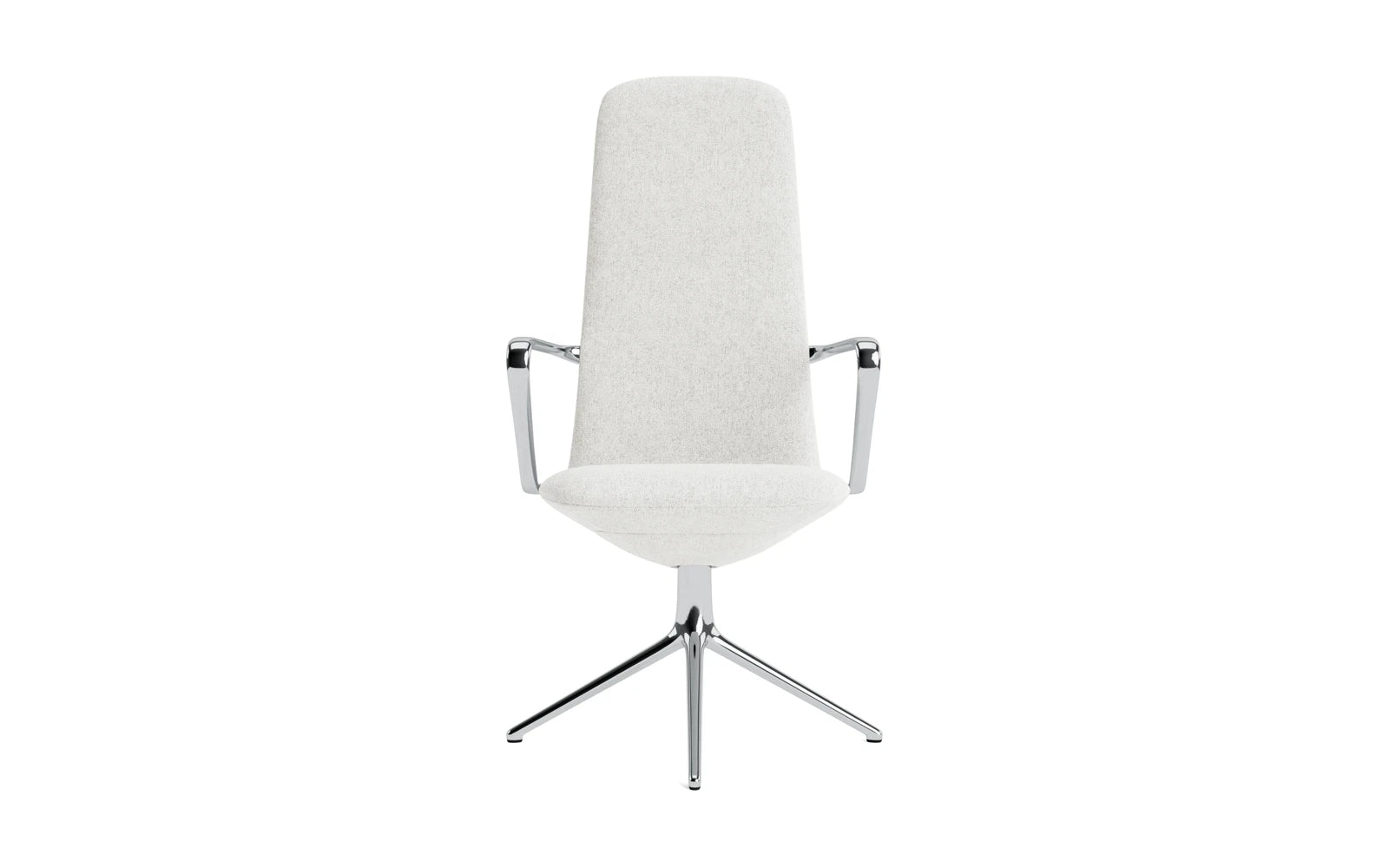 Eleganter Off Armchair hoch mit Drehgestell aus 4B Aluminium und Hallingdal-Bezug, ideal für stilvolle Büros und moderne Arbeitsumgebungen.