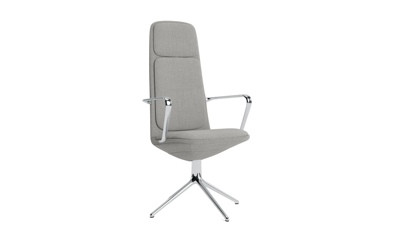 Off Armchair hoch mit Drehgestell 4B aluminium mit kissen Remix in Remix 133 präsentiert im Onlineshop von KAQTU Design AG. Bürostuhl ist von Normann Copenhagen