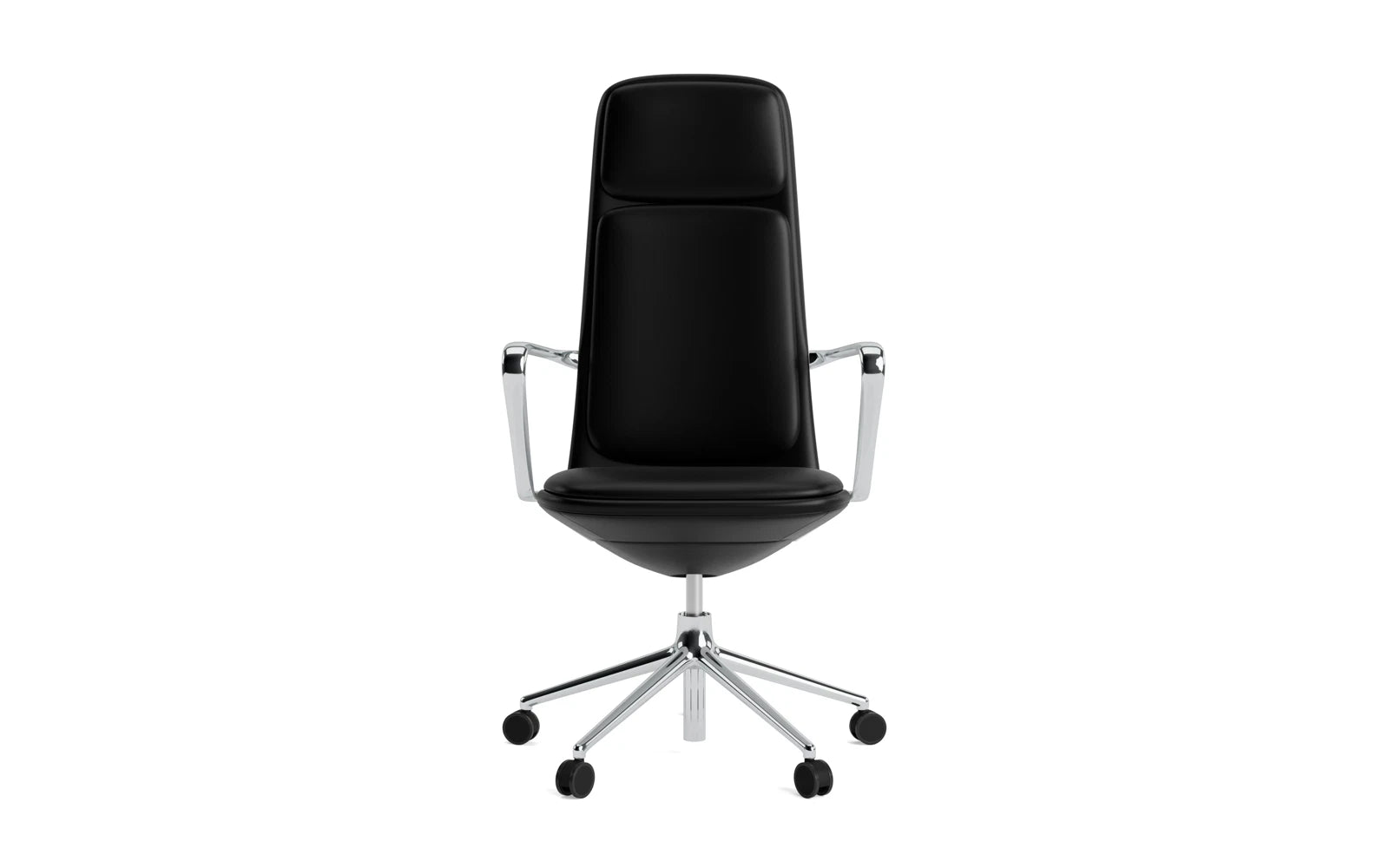 Entdecken Sie den Off Armchair hoch 5W von Normann Copenhagen – ein stilvoller Bürostuhl mit Gaslift und Kissen für höchsten Komfort und modernes Design.