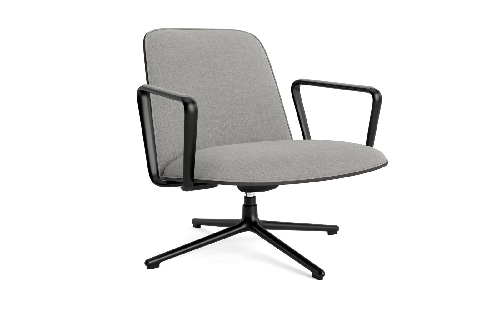 Pad Lounge-Sessel niedrig mit Drehgestell und Kippfunktion Schwarz Alu Schwarz/Remix in Remix 133 präsentiert im Onlineshop von KAQTU Design AG. Sessel ist von Normann Copenhagen