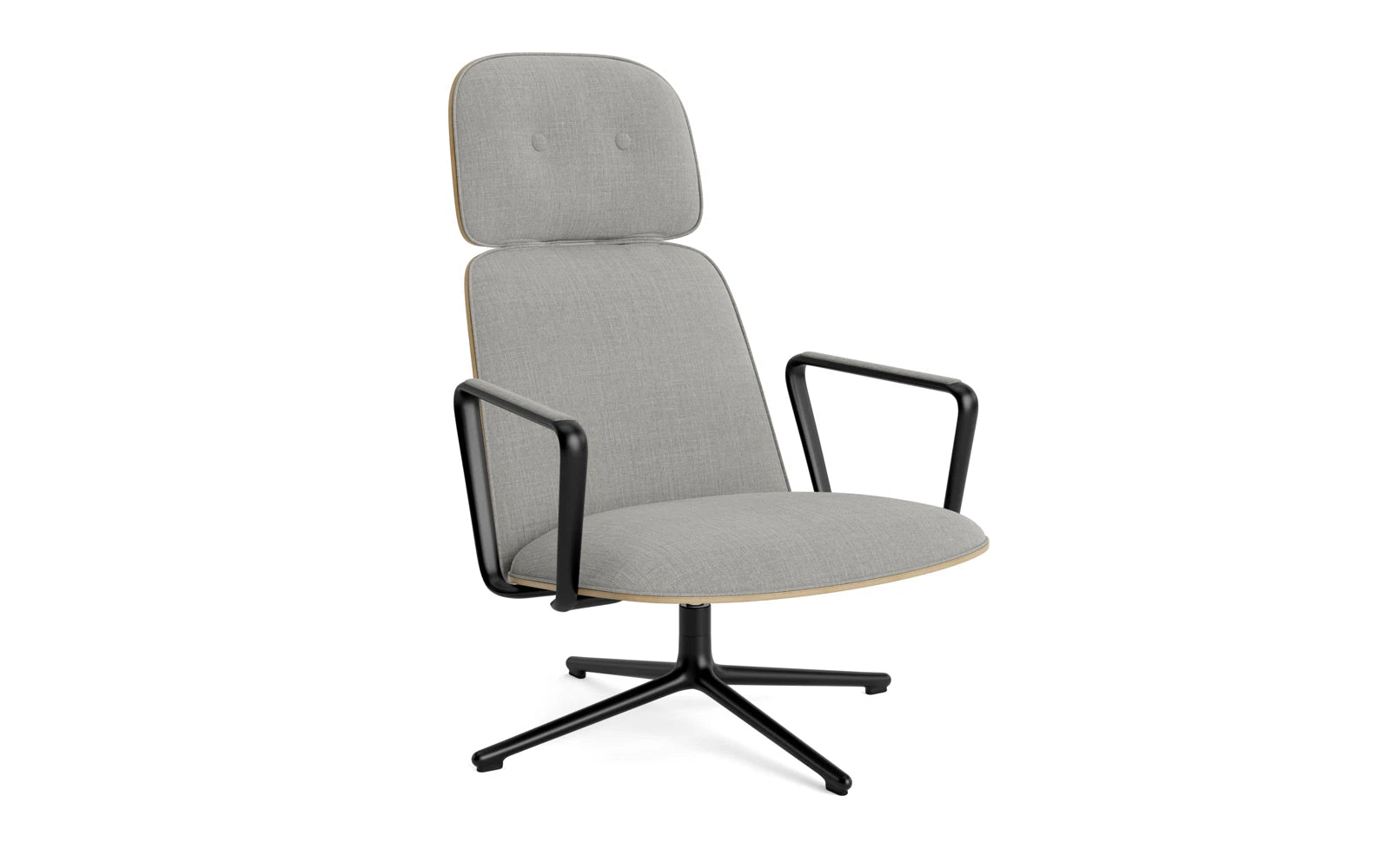 Pad Lounge-Sessel hoch mit Drehgestell Schwarz Alu Eiche/Remix in Remix 133 präsentiert im Onlineshop von KAQTU Design AG. Sessel ist von Normann Copenhagen