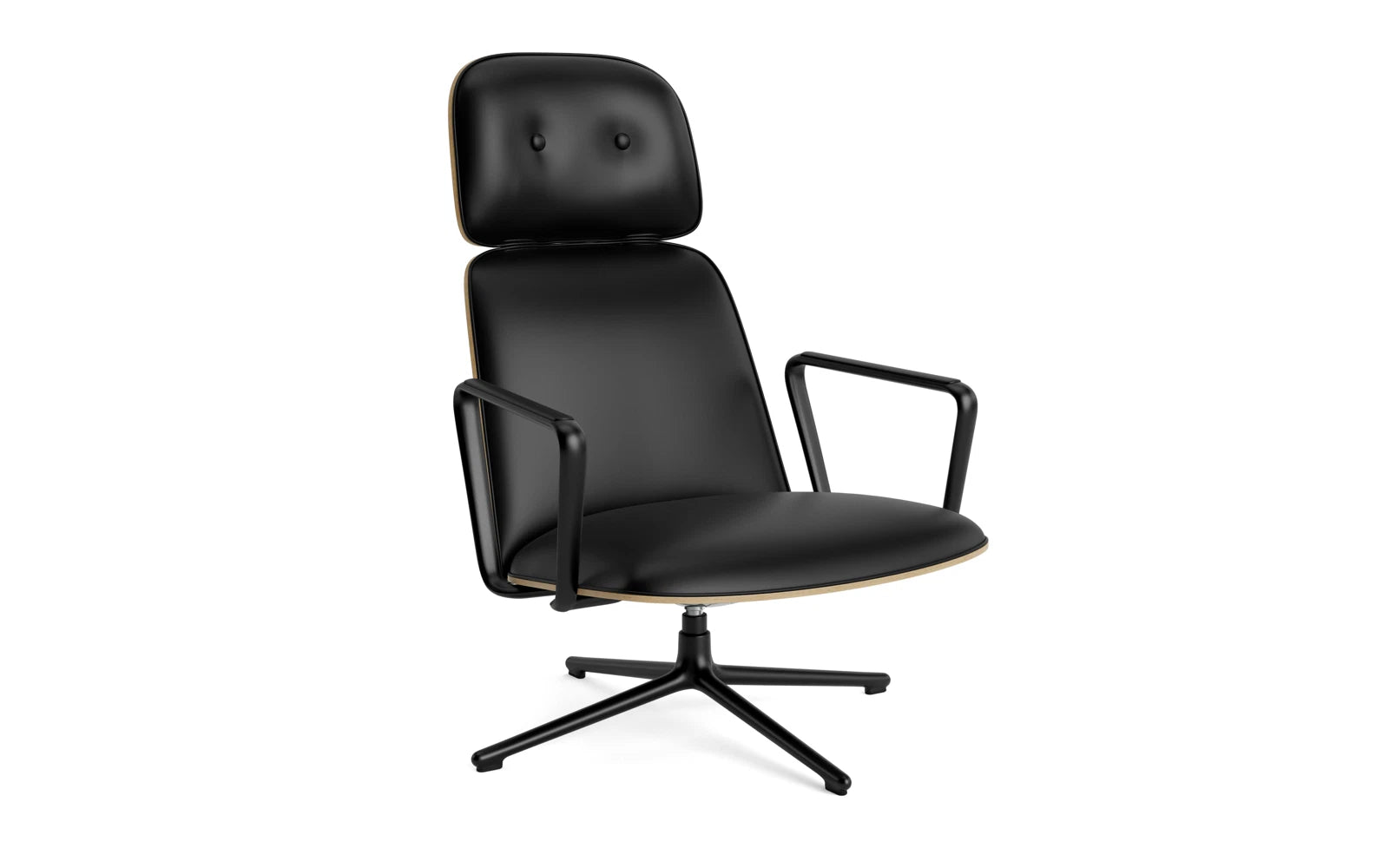 Pad Lounge-Sessel hoch mit Drehgestell und Kippfunktion Schwarz Alu Eiche/Ultra in Ultra 41599 präsentiert im Onlineshop von KAQTU Design AG. Sessel ist von Normann Copenhagen