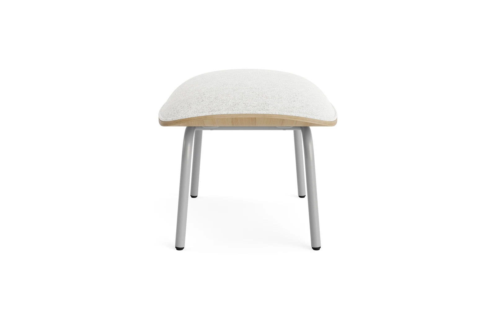 Erleben Sie den eleganten Pad Fusshocker von Normann Copenhagen, gefertigt aus grauem Stahl und Eiche/Hallingdal. Ideal für stilvolle Räume!