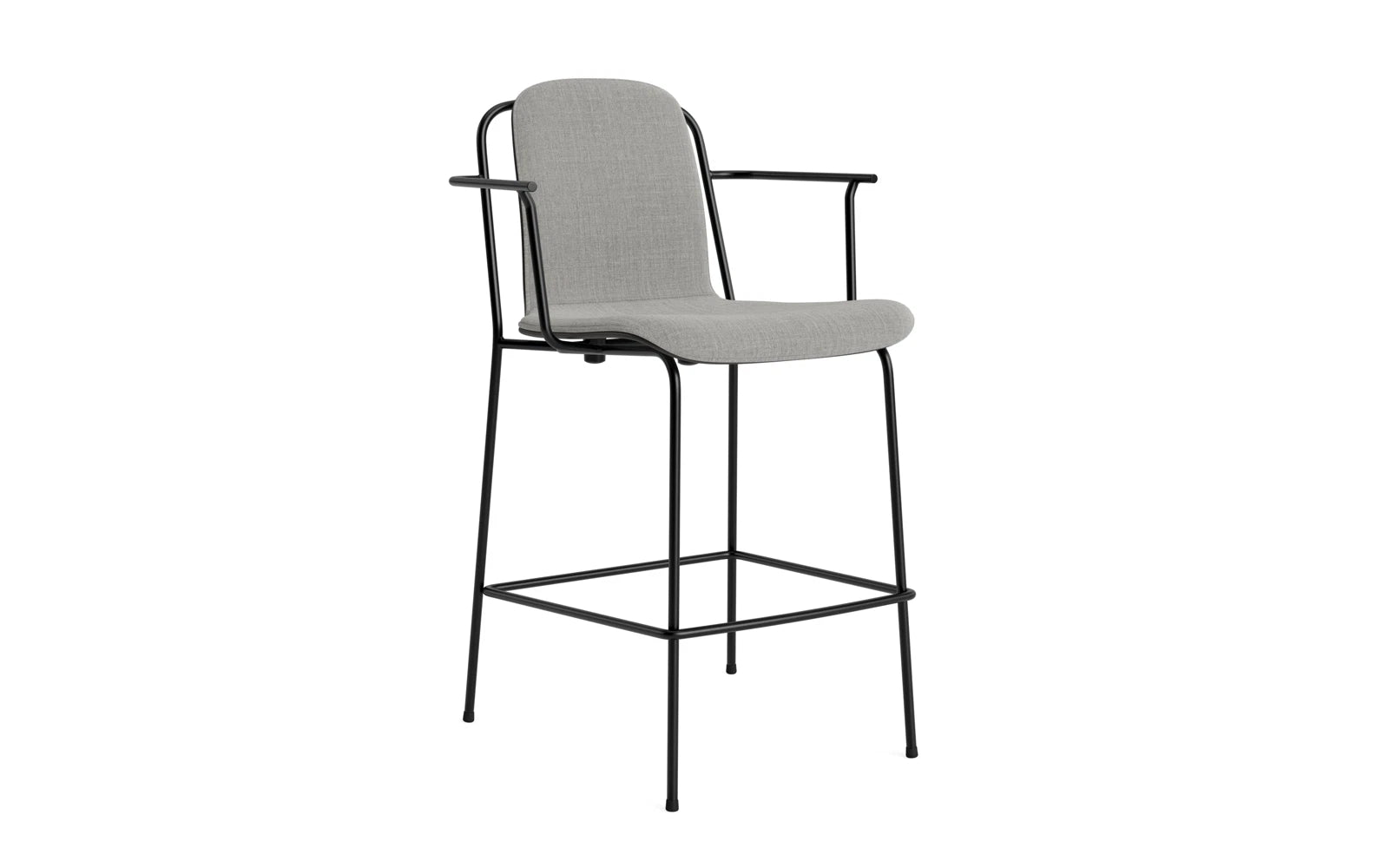 Erleben Sie den stilvollen Studio Barstuhl 65 cm von Normann Copenhagen. Mit seinem grafischen Stahlrahmen und dem bequemen Frontpolster bringt er industriellen Charme in jeden Raum.