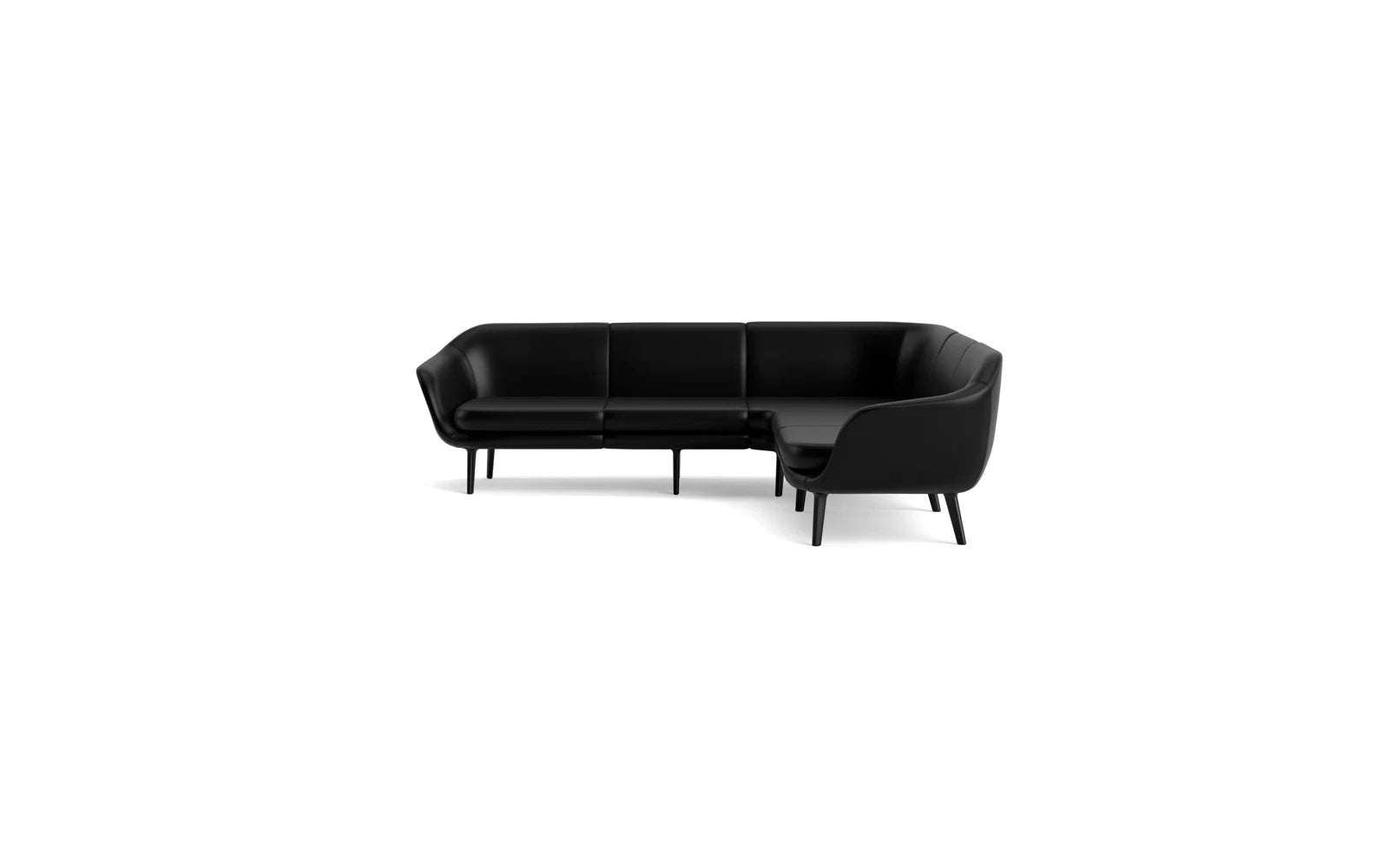 Modernes 4-Sitzer Sofa mit Ecke von Normann Copenhagen, gefertigt aus schwarzem Aluminium für zeitgemäße Wohnästhetik.