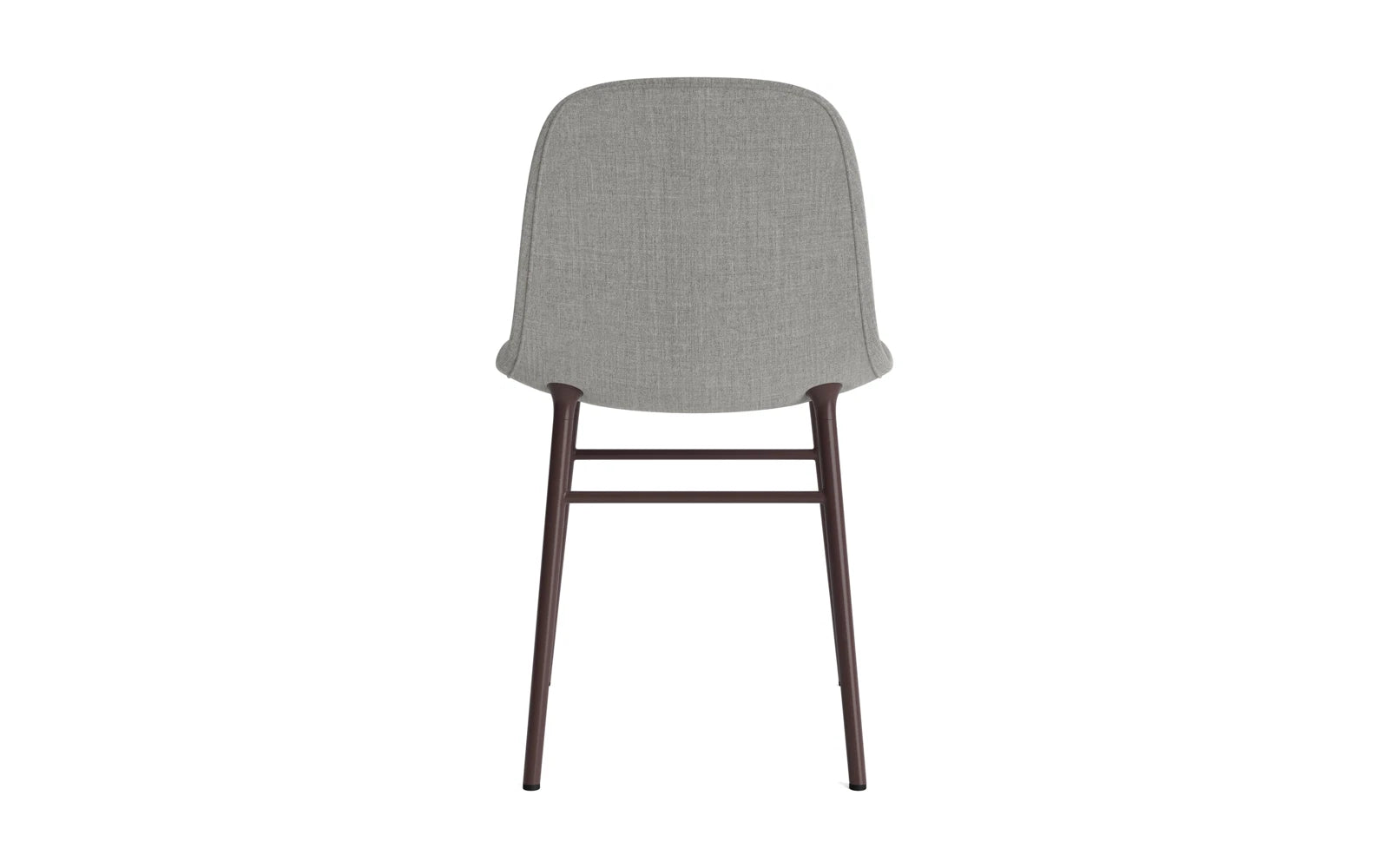 Eleganter gepolsterter Form Stuhl in Braun mit robustem Stahlgestell von Normann Copenhagen – ideal für stilvolle Wohnräume.