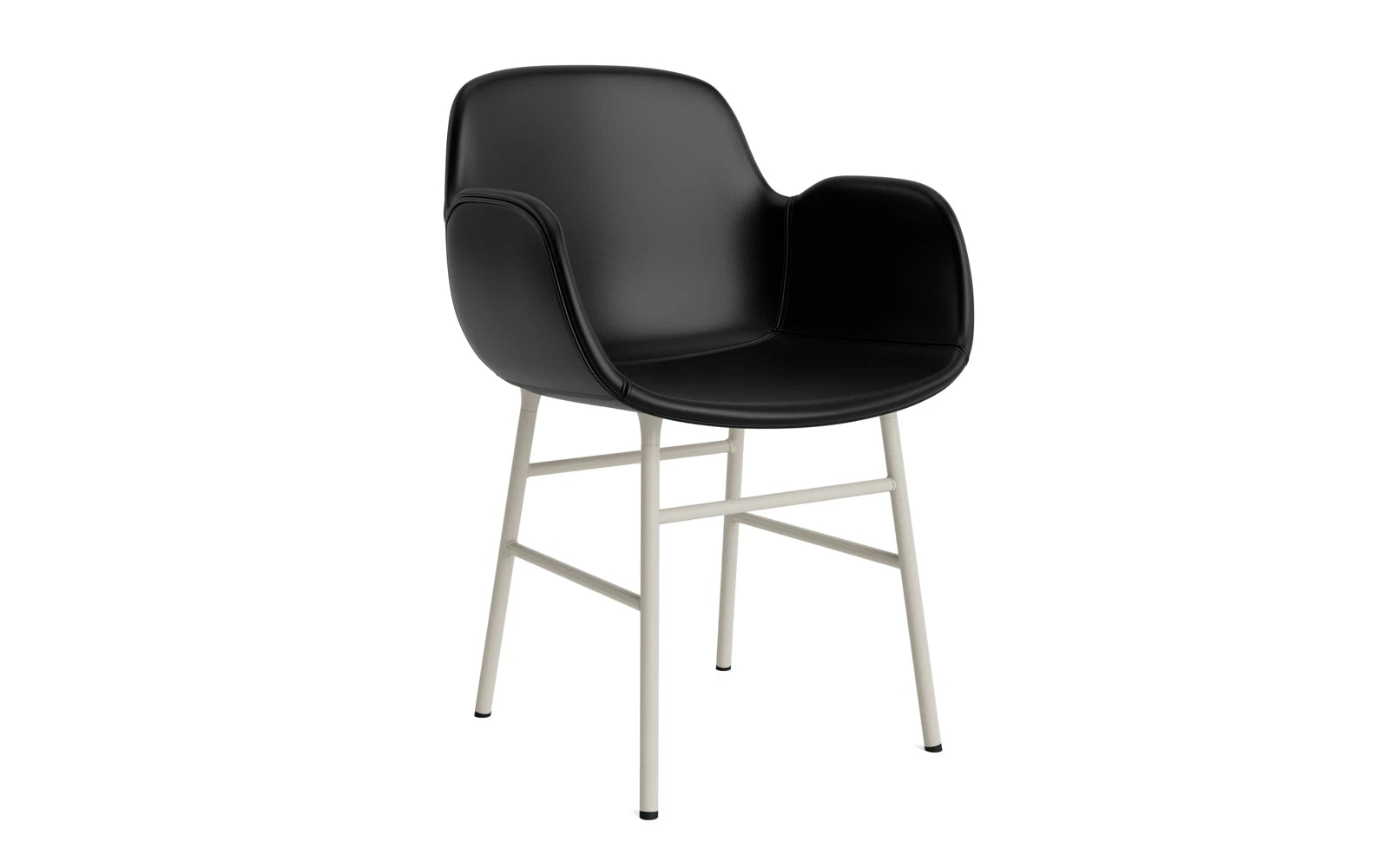 Form Lehnstuhl gepolstert Hellgrau Stahl Ultra Leder in Ultra 41599 präsentiert im Onlineshop von KAQTU Design AG. Stuhl mit Armlehne ist von Normann Copenhagen