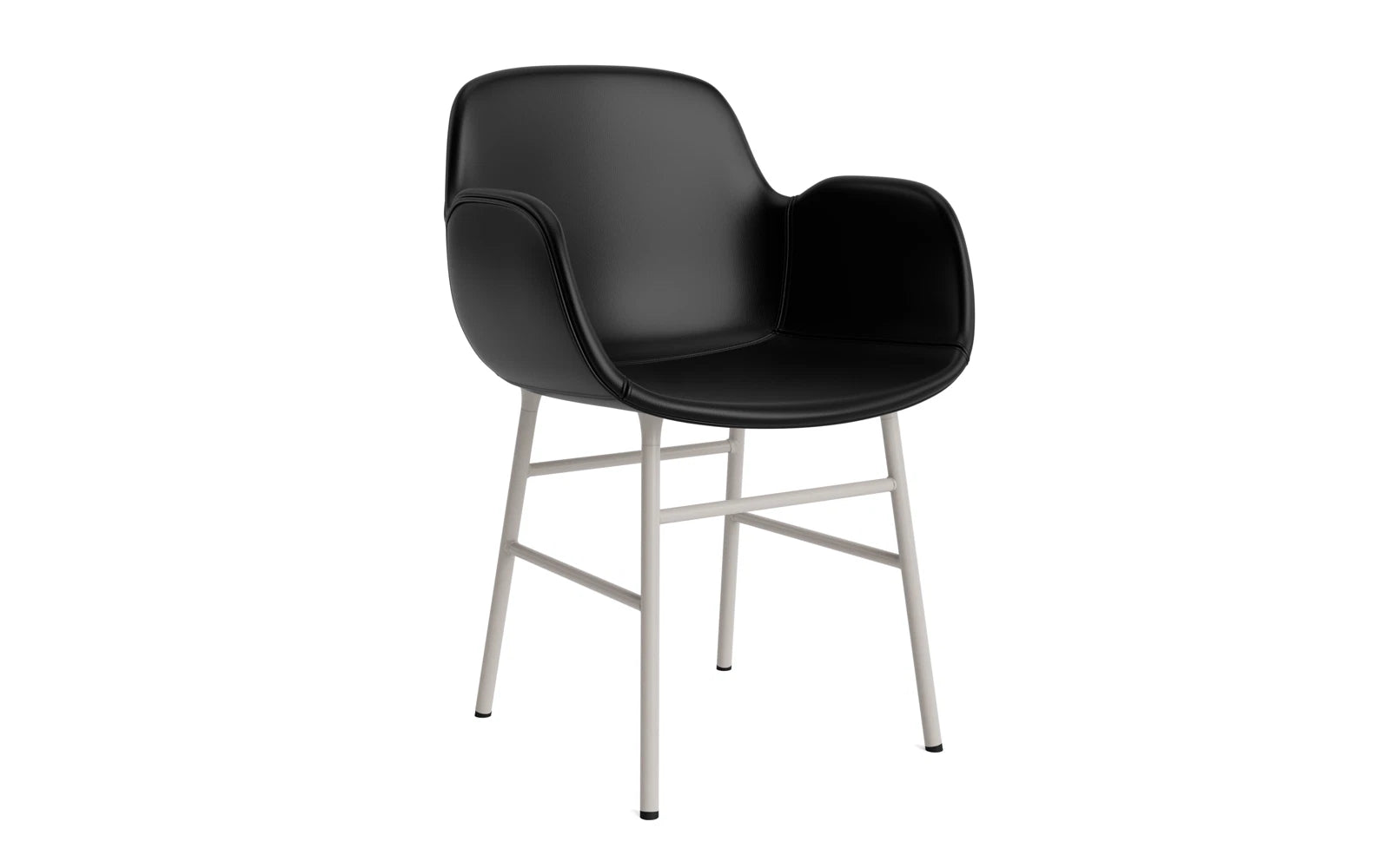 Form Lehnstuhl gepolstert Warmes Grau Stahl Ultra Leder in Ultra 41599 präsentiert im Onlineshop von KAQTU Design AG. Stuhl mit Armlehne ist von Normann Copenhagen