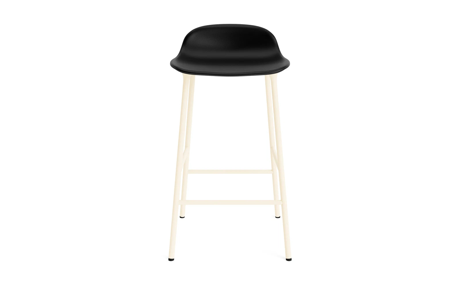 Entdecken Sie den eleganten Form Barstuhl in creme mit 65 cm Höhe, gepolstert und aus langlebigem Stahl – ideal für Ihr Zuhause.