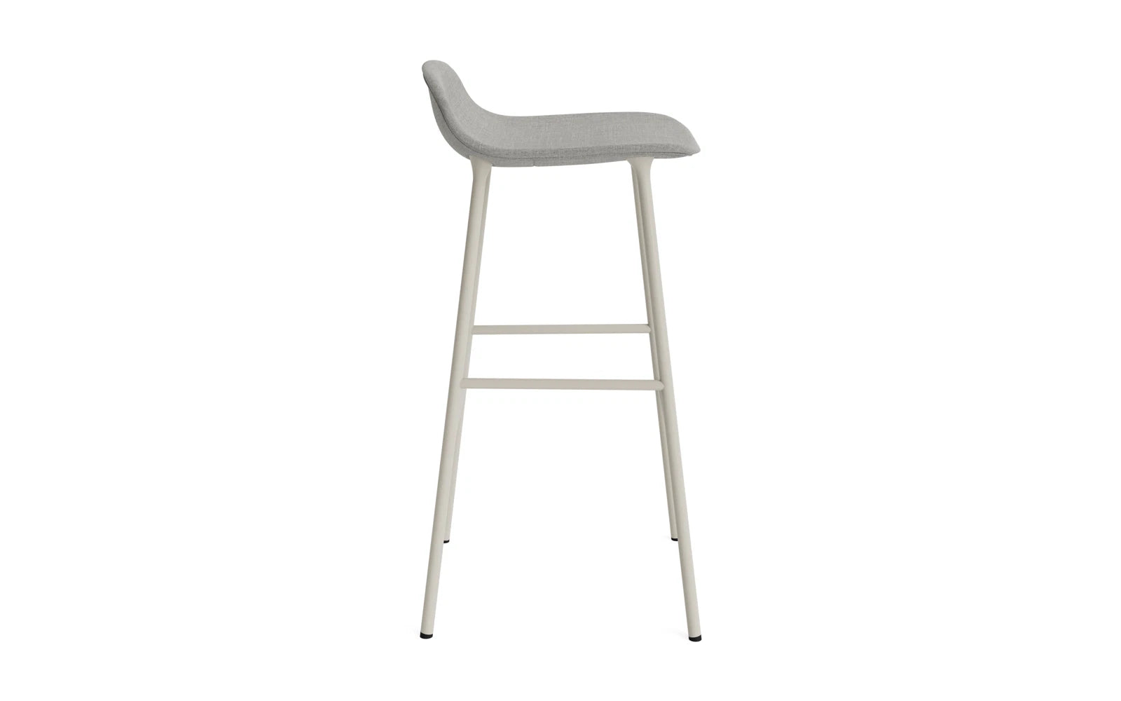Entdecken Sie den stilvollen Form Barstuhl 75 cm in gepolstertem Stahl Hellgrau von Normann Copenhagen – ein Highlight für jeden Raum, das Komfort und Eleganz vereint.
