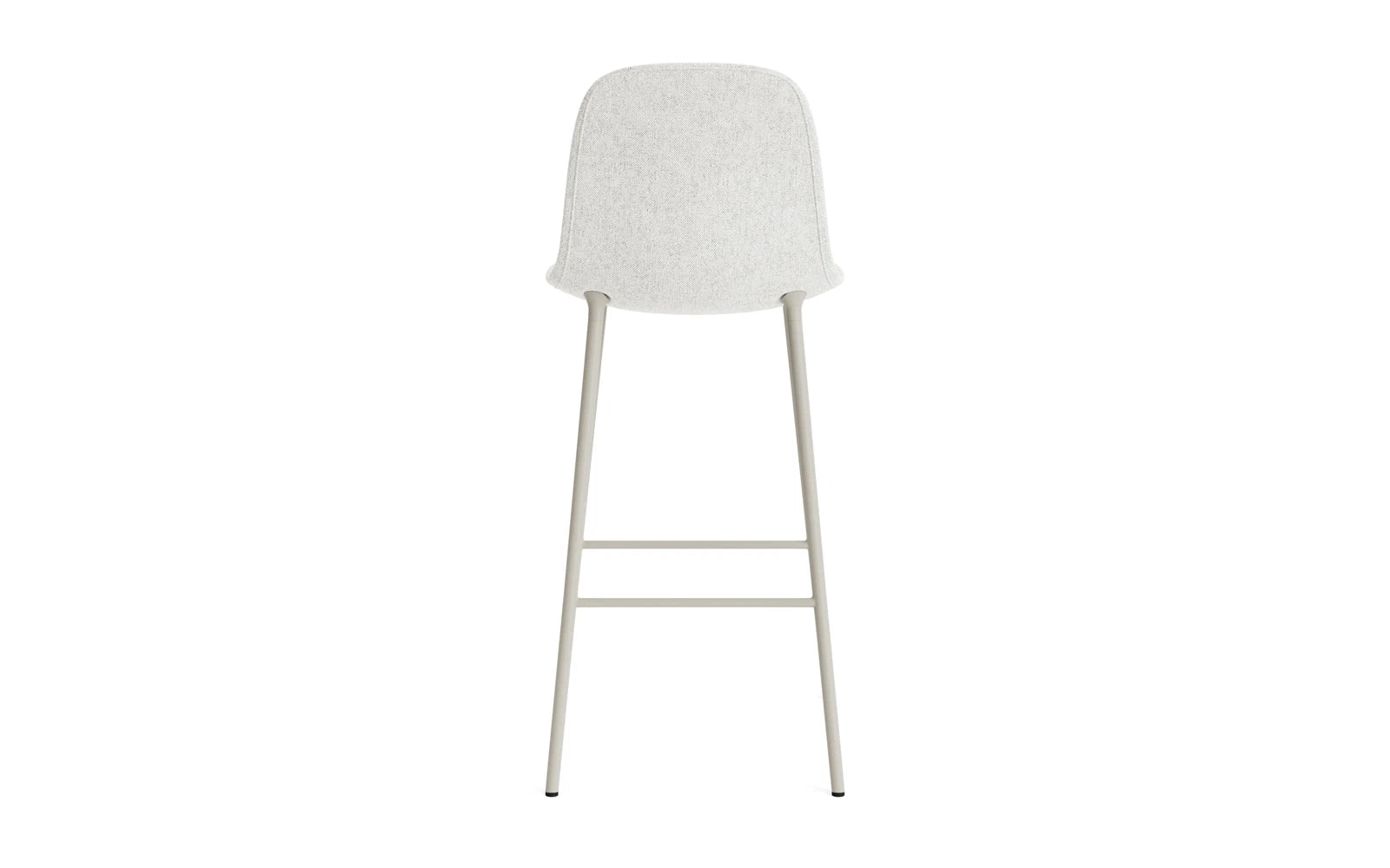 Eleganter gepolsterter Barstuhl in Hellgrau, 75 cm hoch, mit hochwertigem Hallingdal-Stoff und stabiler Stahlkonstruktion – ideal für moderne Einrichtungen.