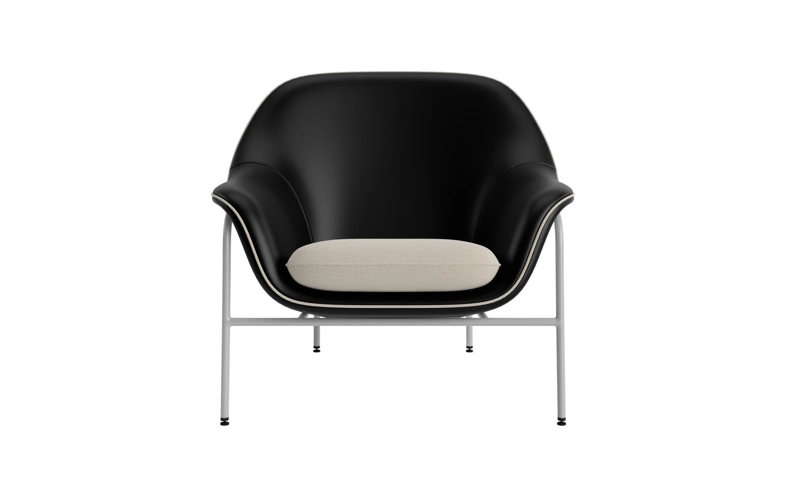 Stilvoller Drape Lounge-Sessel in Grau von Normann Copenhagen. Perfekt für moderne Wohnräume, vereint er Komfort und elegantes Design.