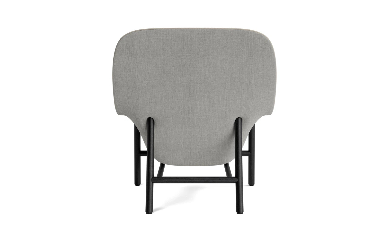 Eleganter Drape Lounge-Sessel mit Kopfstütze aus schwarzer Eiche, ideal für entspannte Momente und modernes Wohndesign.