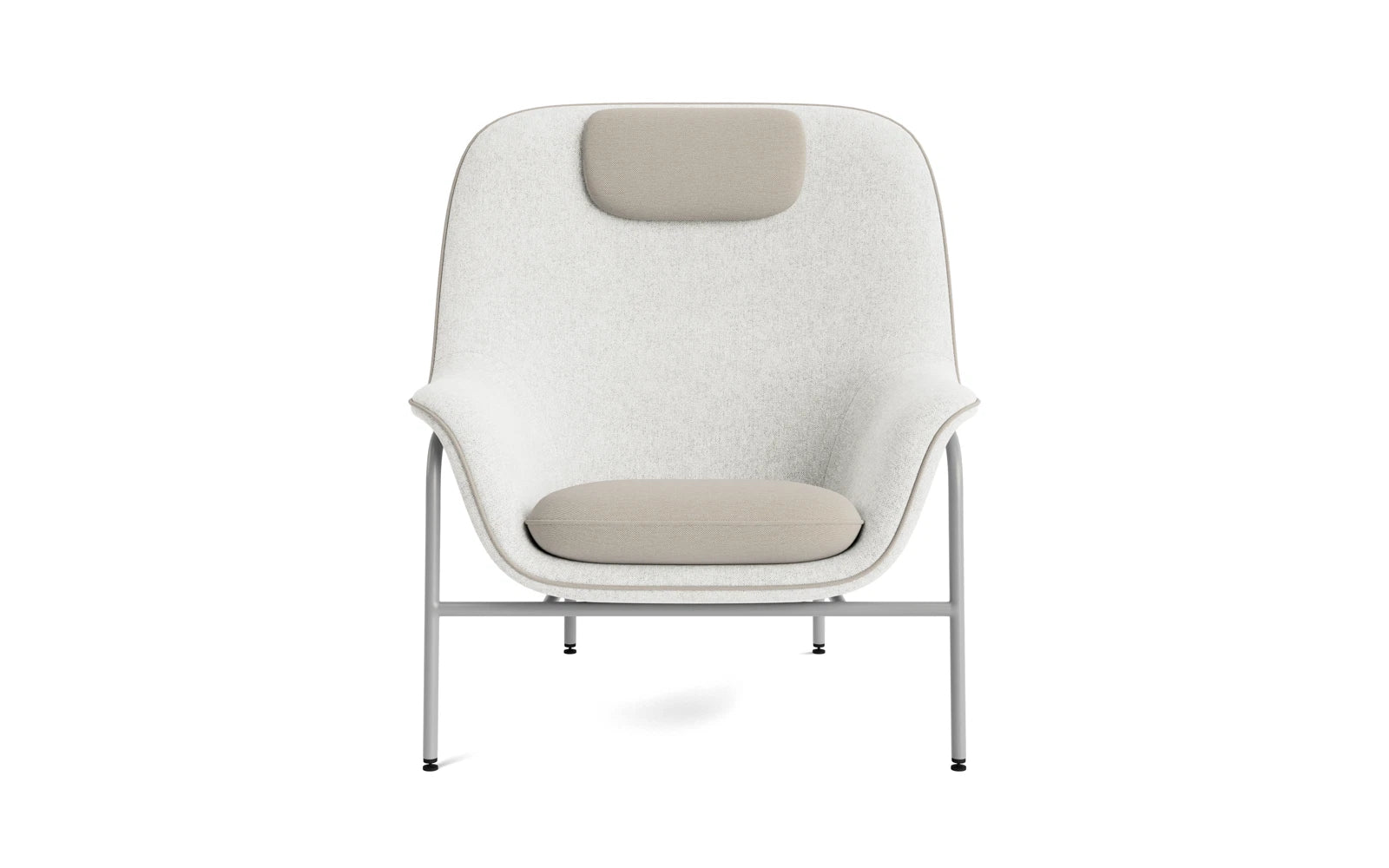 Moderner Drape Lounge Sessel mit Kopfstütze von Normann Copenhagen, ideal für gemütliche Stunden und stilvolle Akzente in jedem Raum.