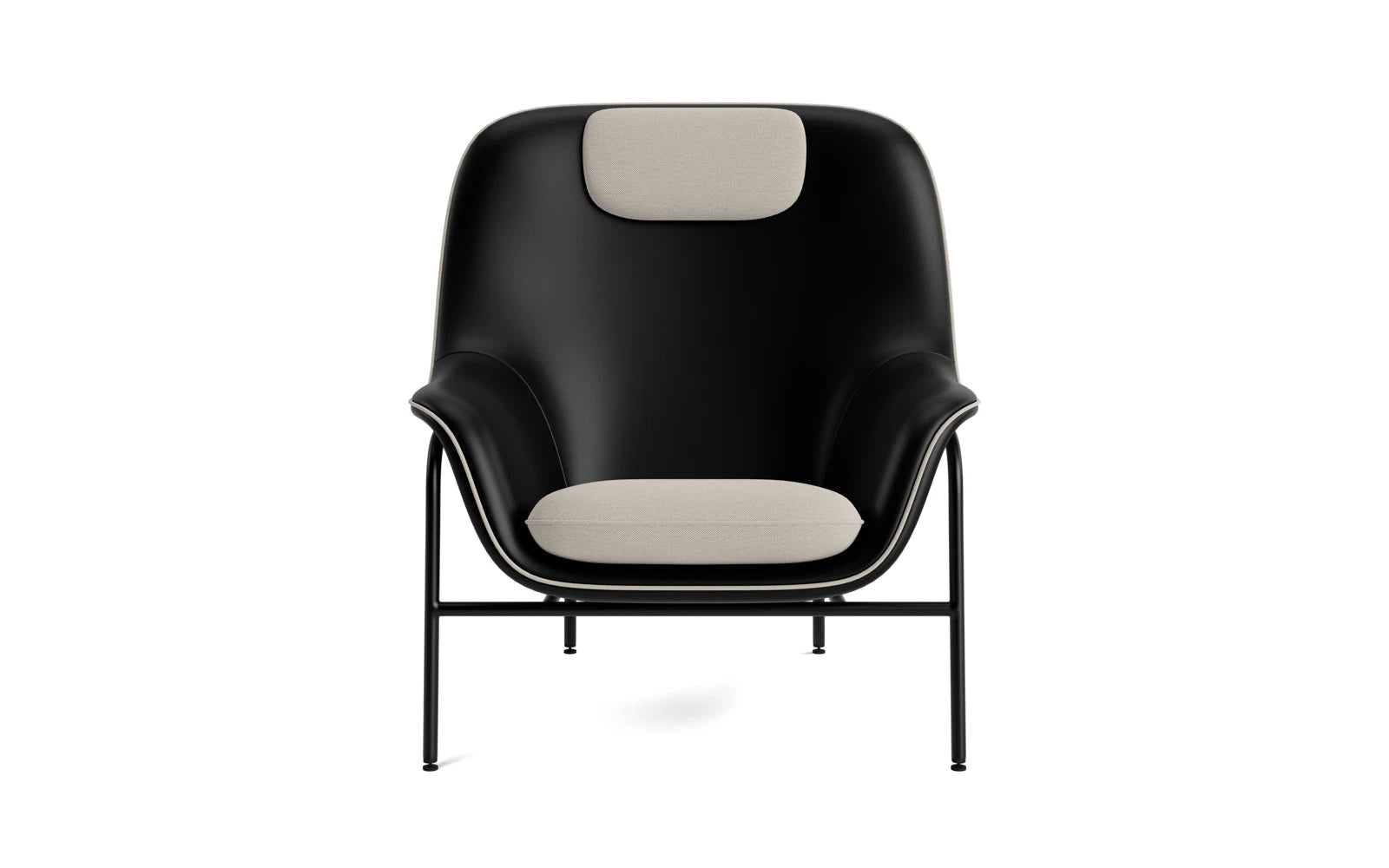 Stilvoller Drape Lounge Sessel von Normann Copenhagen mit ergonomischer Kopfstütze und bequemen Armlehnen für entspannte Momente.
