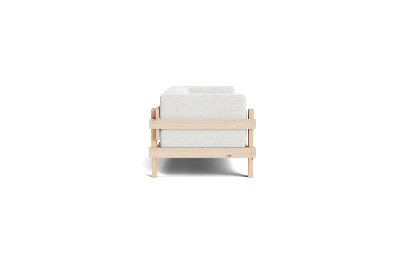 Modernes Kube Sofa mit Platz für drei Personen, gefertigt aus hochwertigem Kiefernholz, ideal für stilvolle Wohnräume.