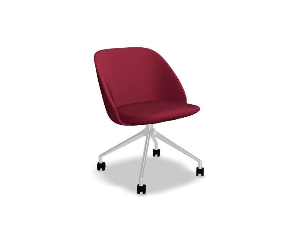Paralel PR1PP19K - Sessel mit poliertem Aluminiumgestell in Rot präsentiert im Onlineshop von KAQTU Design AG. Drehsessel ist von Mdd