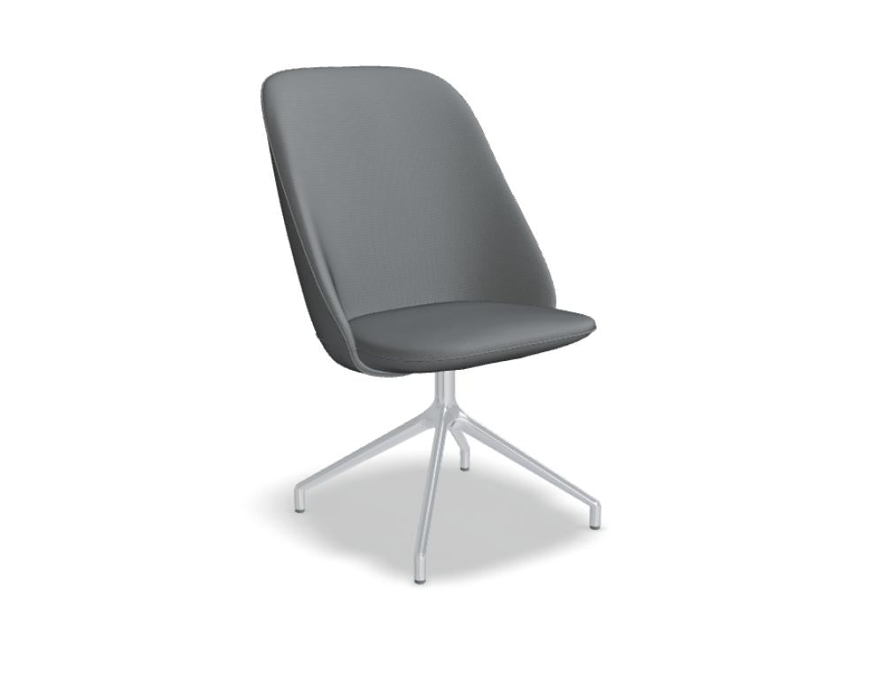 Paralel PR2PP19 - Sessel mit poliertem Aluminiumgestell in Grau präsentiert im Onlineshop von KAQTU Design AG. Drehsessel ist von Mdd