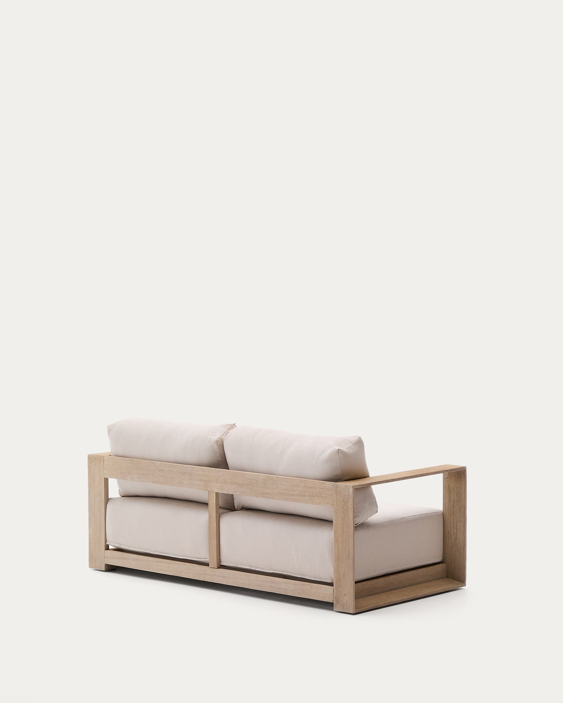 Elegantes 2-Sitzer-Sofa aus massivem Akazienholz, 174 cm, mit klarem Finish, ideal für stilvolle und moderne Wohnräume.