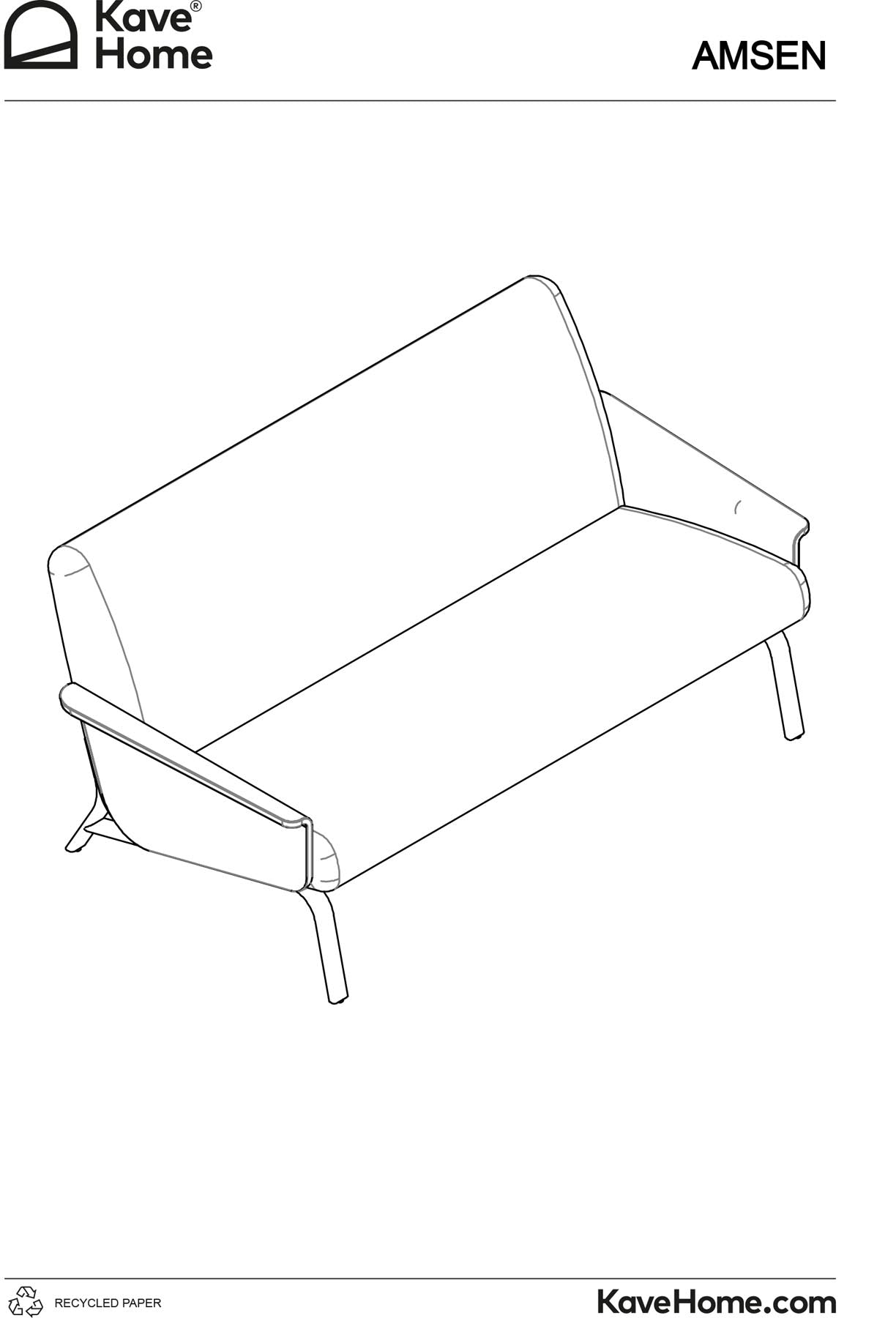 Stilvolles 3-Sitzer-Sofa Amsen in sanftem Beige, aus robustem Eichensperrholz und edlen gebürsteten Edelstahlbeinen, ideal für moderne Wohnräume.