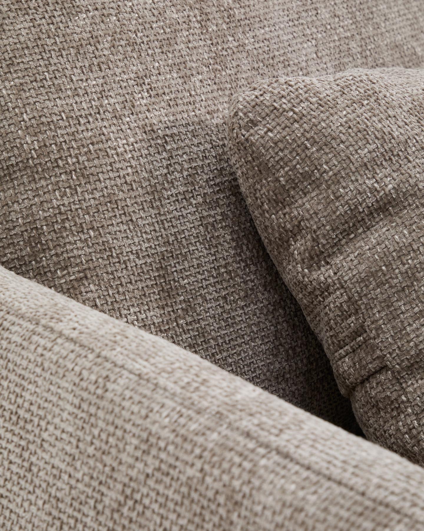 Gemütliches 3-Sitzer-Bettsofa Laira in taupefarbener Chenille, 218 cm, perfekt für moderne Wohnkonzepte und als Schlafgelegenheit.