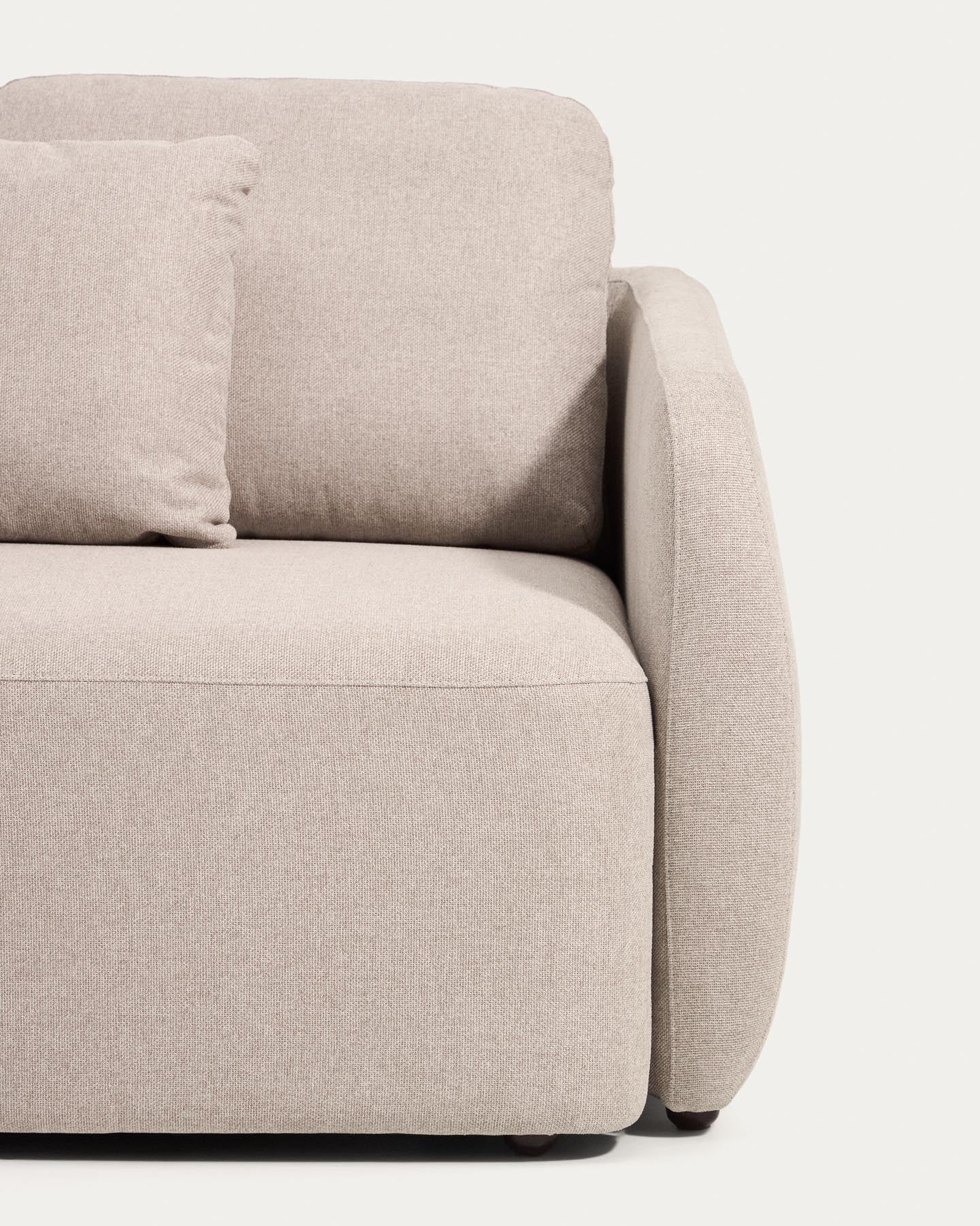 Bequemes 3-Sitzer-Bettsofa Laira aus beigem Chenille, 218 cm, ideal für entspannte Stunden und moderne Einrichtung.