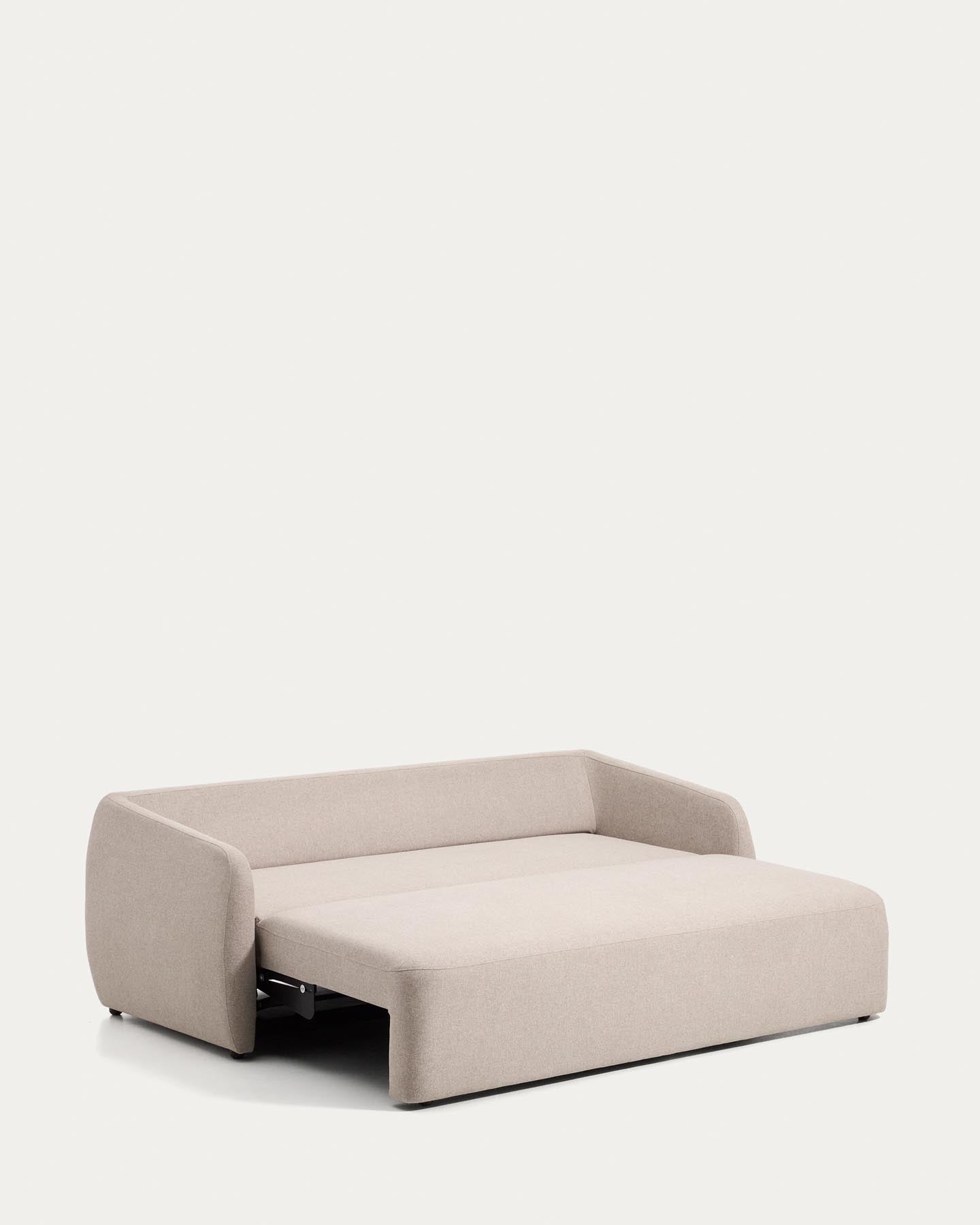 Elegantes 3-Sitzer-Bettsofa Laira in beigem Chenille, 218 cm, perfekt für stilvolle Wohnräume und gemütliche Abende.