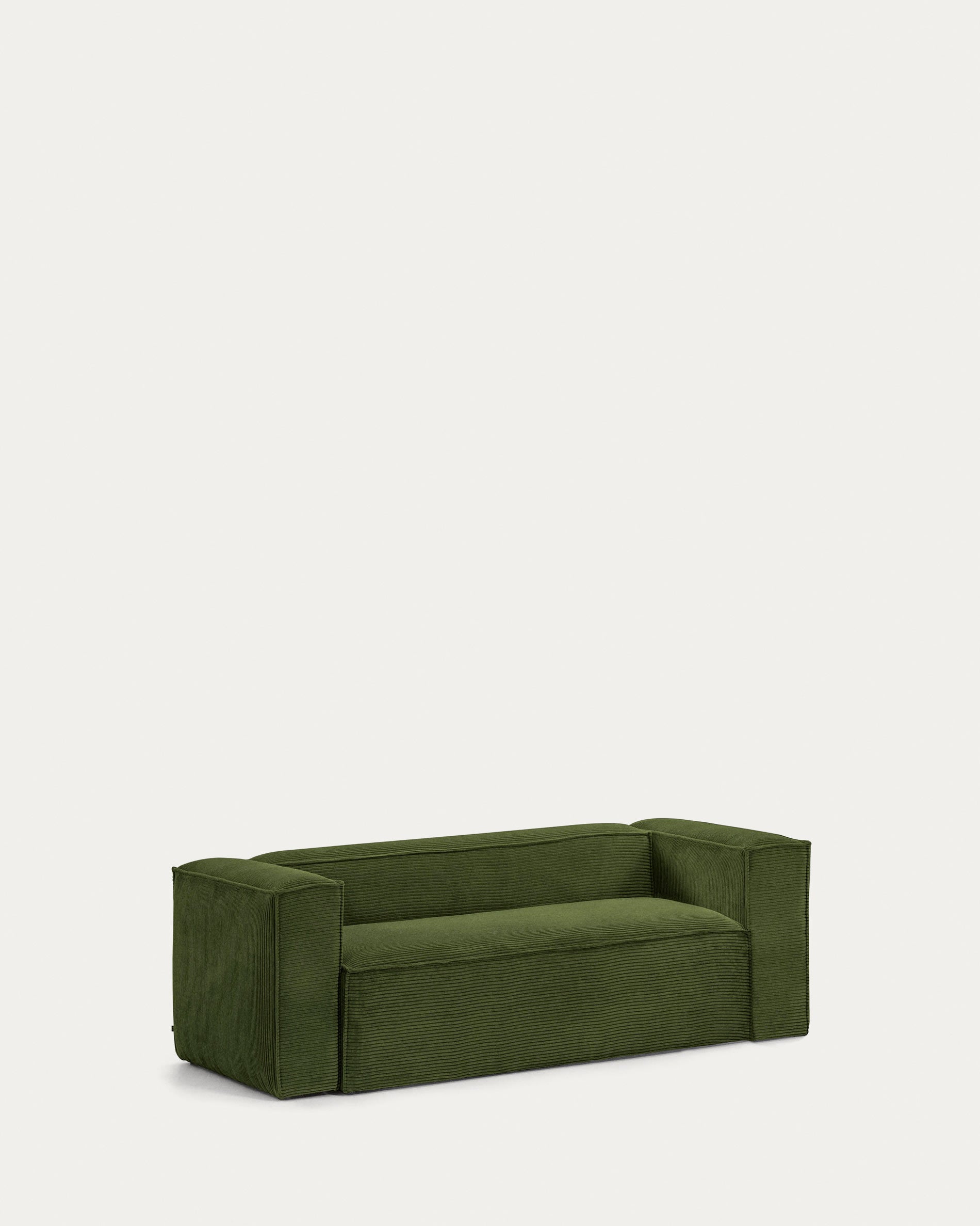 Elegantes 2-Sitzer-Sofa in dickem, grünem Cord, 210 cm, FSC Mix Credit, ideal für stilvolle Wohnräume und nachhaltigen Komfort.