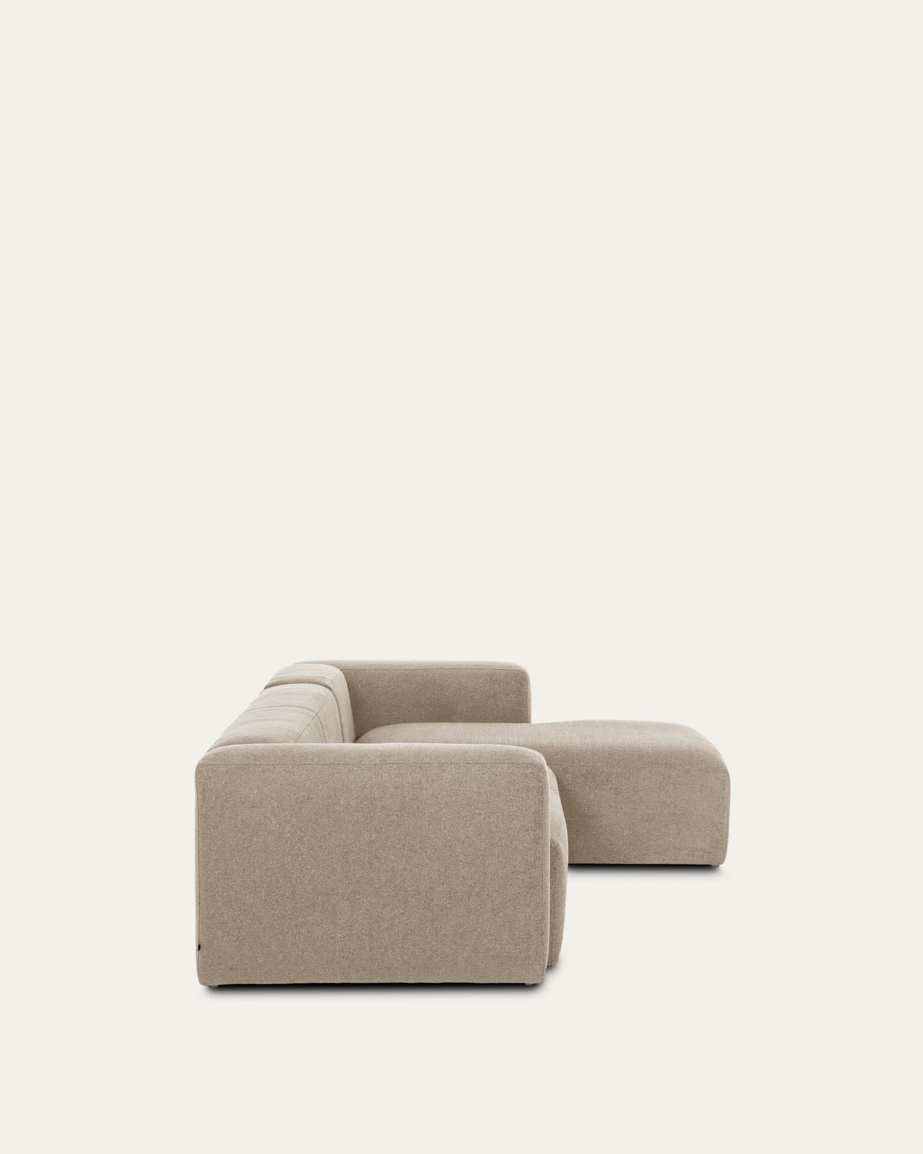 Beige Chenille-L-Sofa mit rechter Chaiselongue, 330 cm lang, stilvolles Design von Kave Home, ideal für gemütliche Wohnräume.