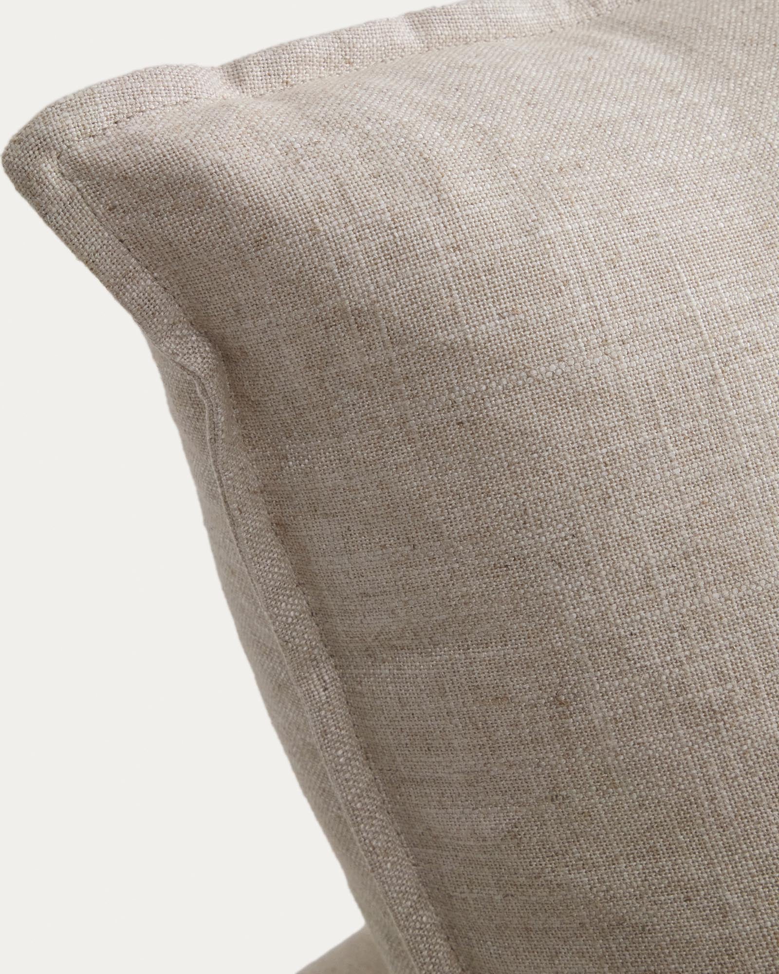 Beige 5-Sitzer-Modularsofa Anarela, 330 cm, mit abnehmbarem Bezug aus Leinen und Viskose, ideal für moderne und gemütliche Wohnräume.
