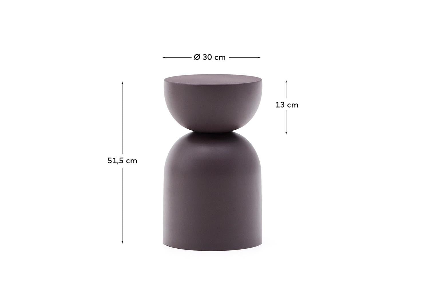Der Beistelltisch Rachell in Dunkellila besticht durch sein elegantes Metall-Design und die hochwertige Lackierung. Ideal für jeden Raum!