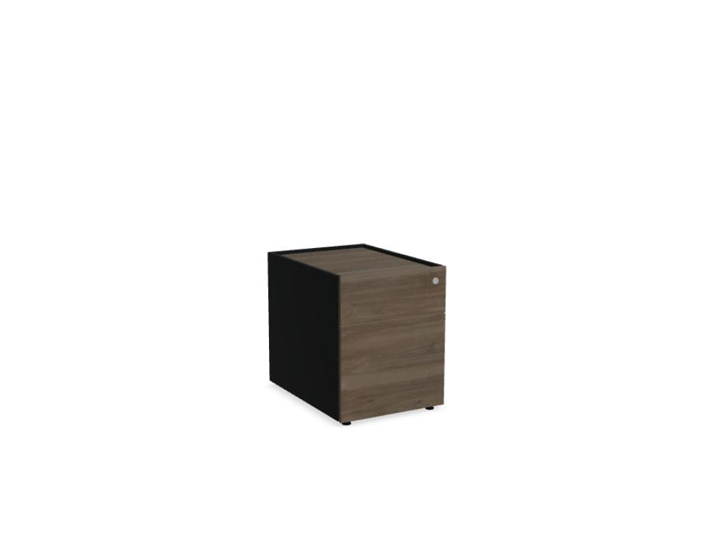 Viga V12KM - Container in Dunkle Walnuss präsentiert im Onlineshop von KAQTU Design AG. Korpus ist von Mdd