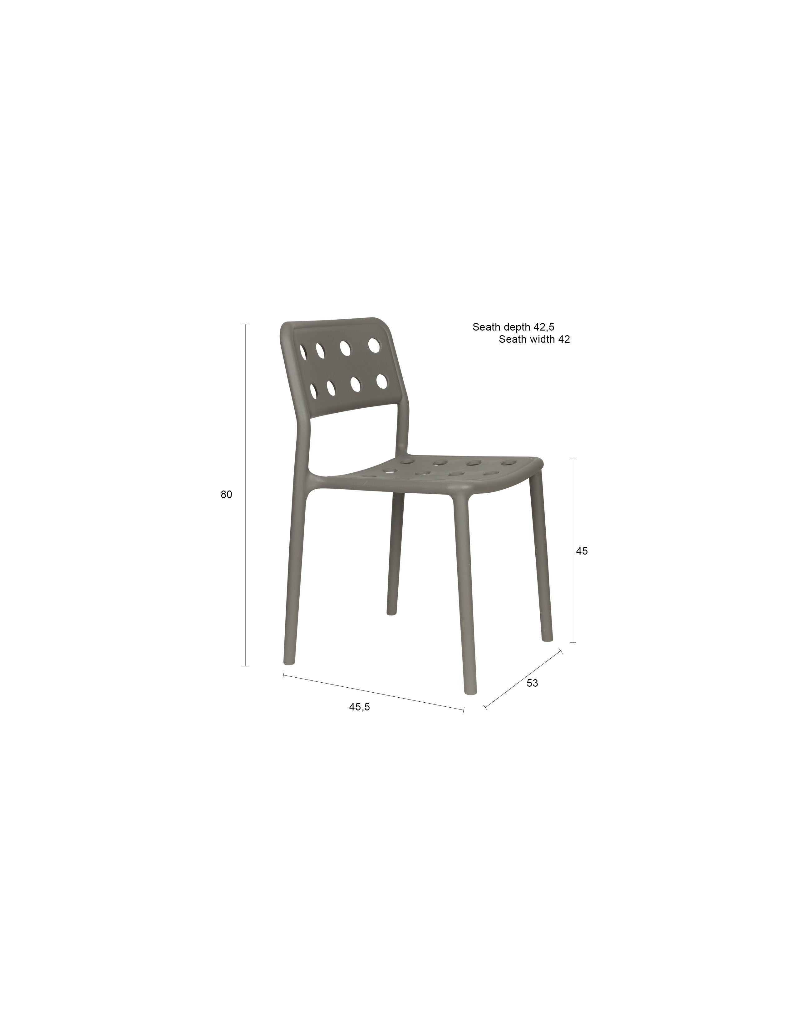 Moderner Gartenstuhl Serra Grey von White Label Living, perfekt für gemütliche Stunden im Freien und ansprechende Außenbereiche.
