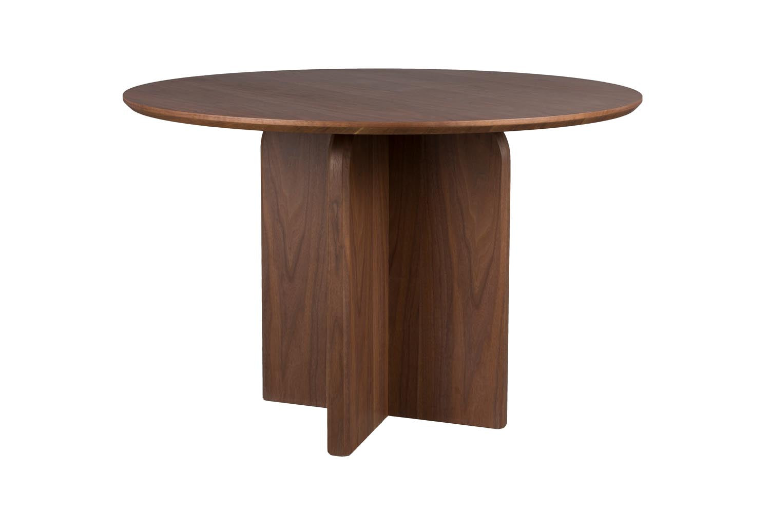 Eleganter Esstisch Laurent Walnut von White Label Living – ideal für kleine Räume, aus robustem MDF, pflegeleicht und vielseitig im Design.