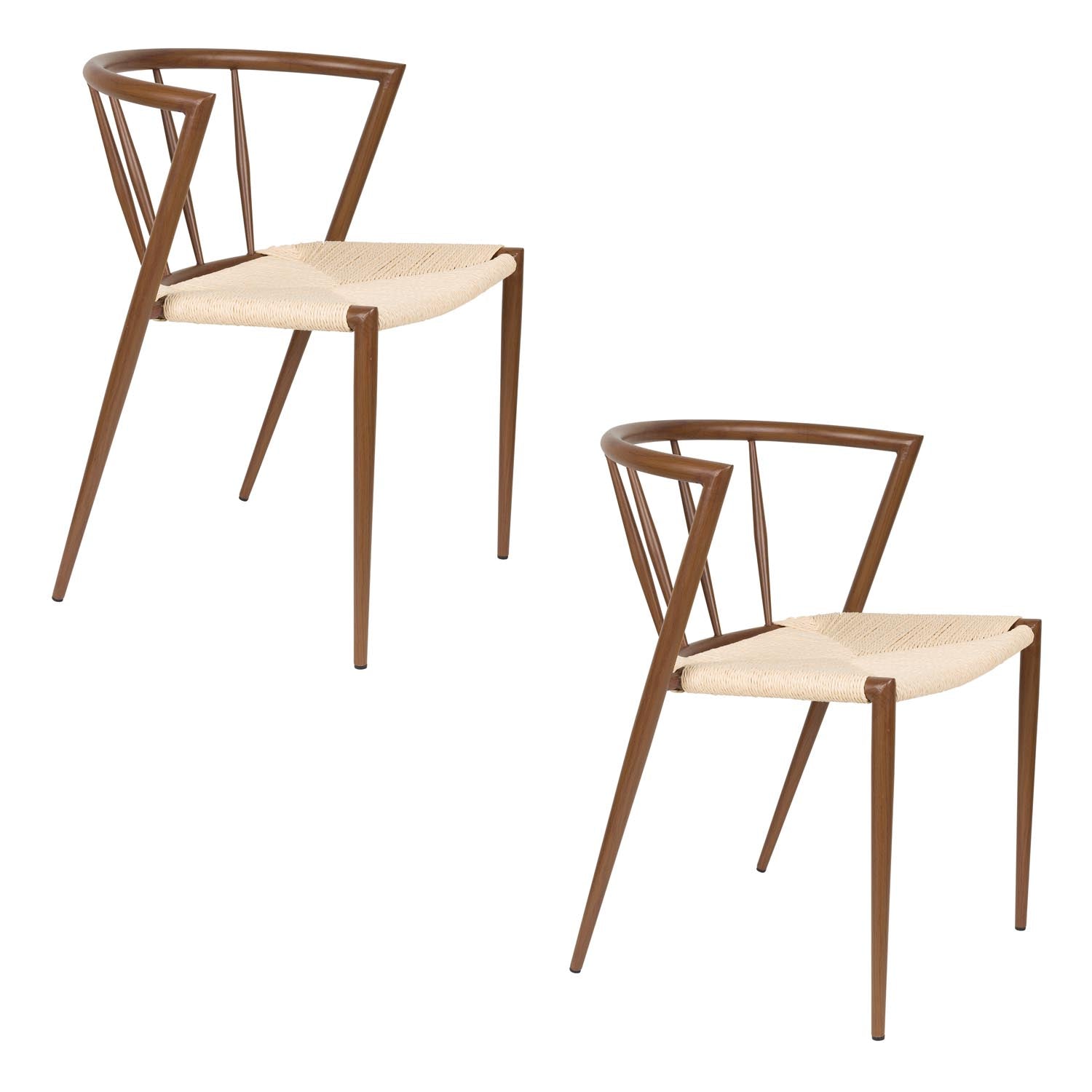 Entdecken Sie den Che Walnut Stuhl von White Label Living – ein stilvoller Esszimmerstuhl, der modernes Design mit warmem Vintage-Charme vereint.