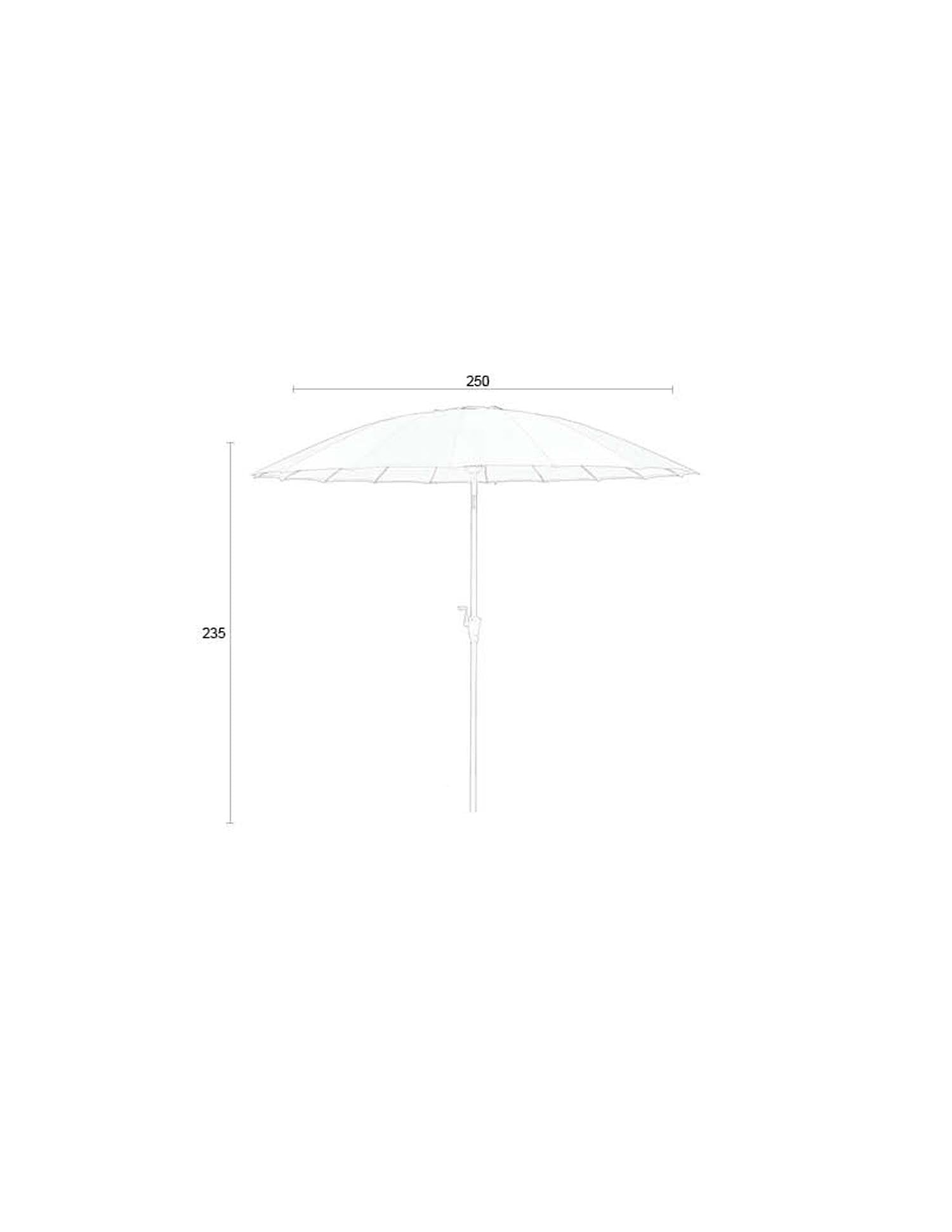 Der Sunshine Sunbrella Sonnenschirm von Zuiver vereint Funktionalität und Ästhetik, ideal für entspannte Stunden im Freien.