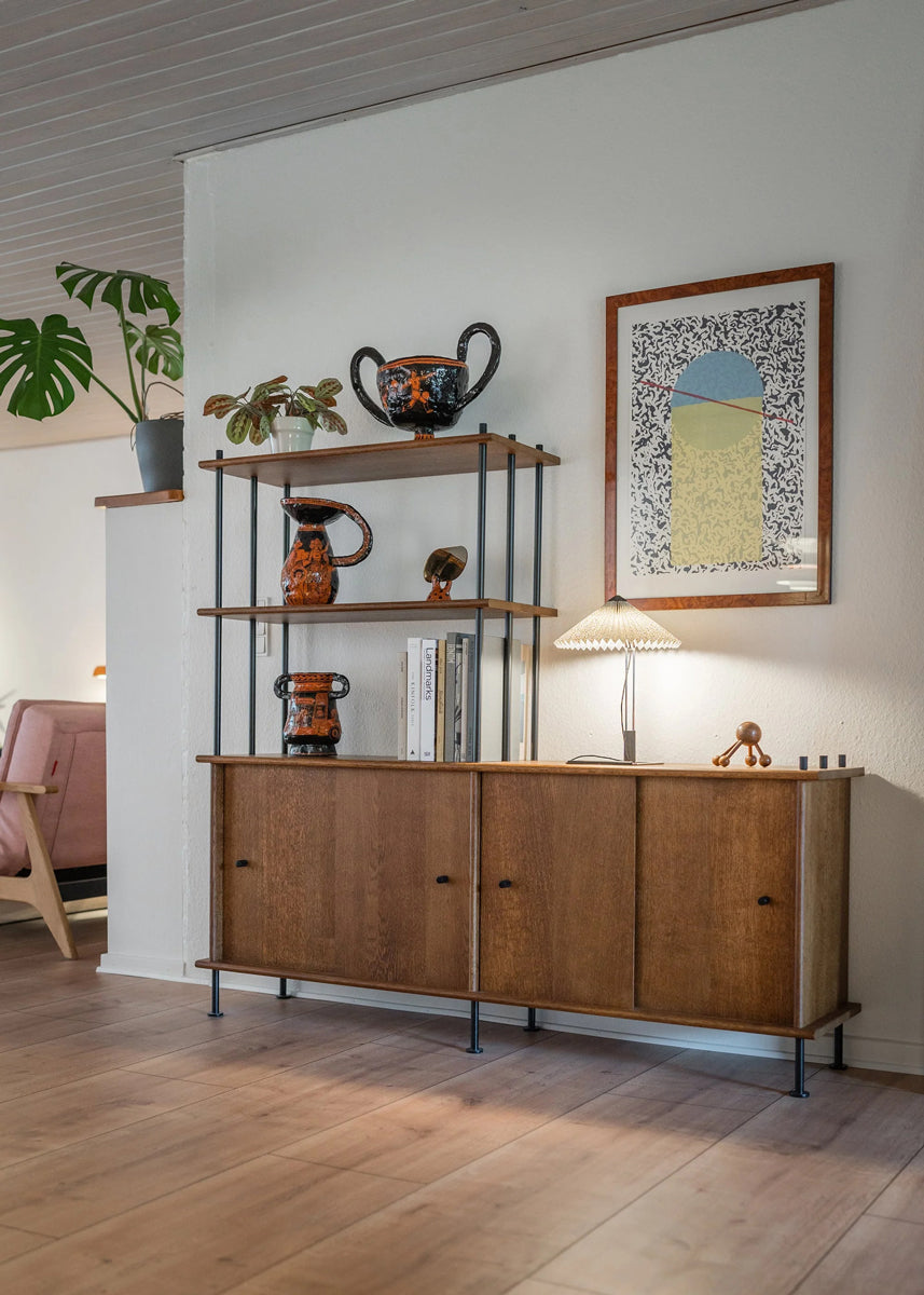 Bava BV10P3 - Holz-Halbregal in Eiche Natur präsentiert im Onlineshop von KAQTU Design AG. Standregal ist von Tamo