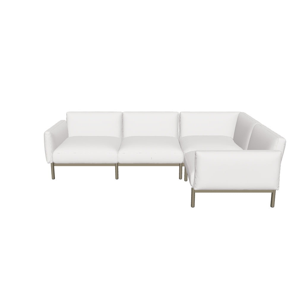 Beige Galene 3-Sitzer Sofa mit rechter Chaiselongue, 254 cm, FSC Mix Credit, stilvolles L-Sofa von Kave Home.