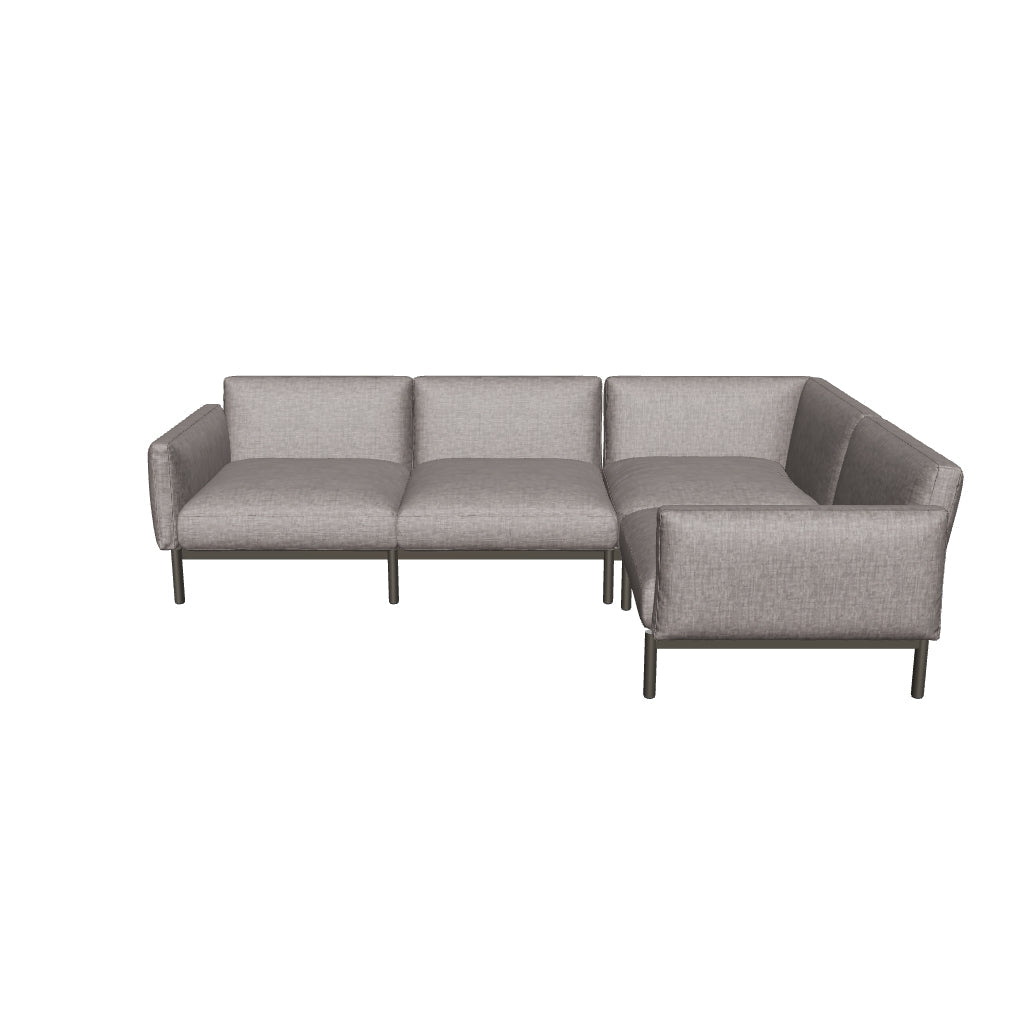 Beige Galene 3-Sitzer Sofa mit rechter Chaiselongue, 254 cm, FSC Mix Credit, stilvolles L-Sofa von Kave Home.