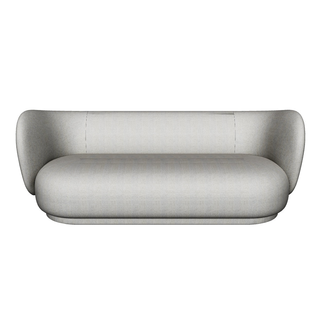 Elegantes 3er Sofa Boucle von Ferm Living, ideal für zeitgemäße Wohnräume, vereint Komfort und modernes Design.