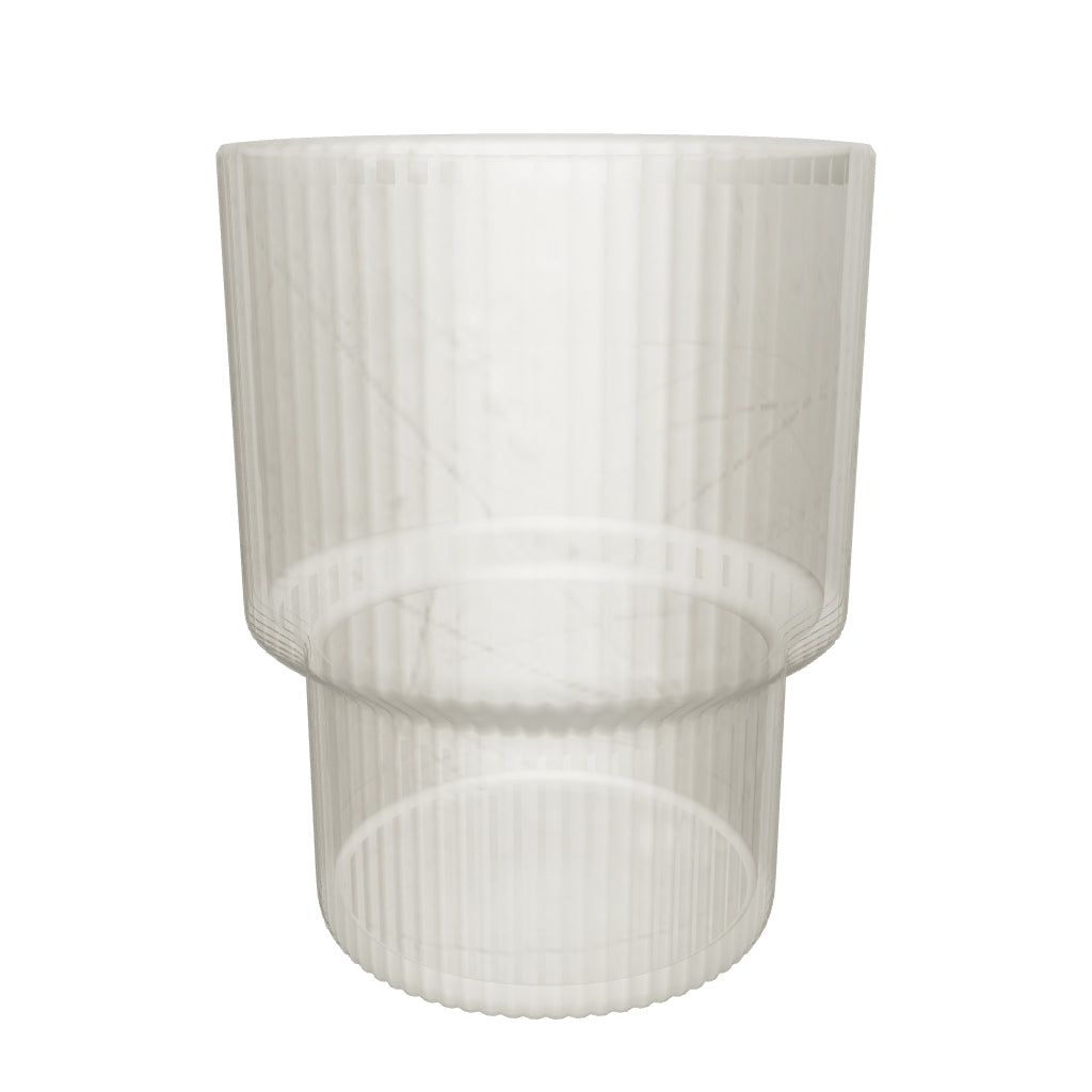 Elegantes 4er Set Trinkgläser von Ferm Living mit einzigartiger Riffelstruktur, ideal für jeden Anlass und stilvolle Tischdekoration.