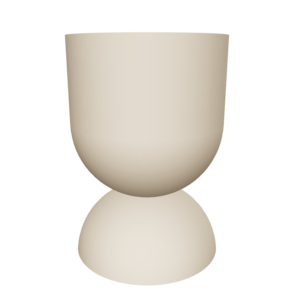 Moderner Hourglass Topf von Ferm Living, perfekt für den Außenbereich und zur Verschönerung von Gärten mit einzigartigen Pflanzen.