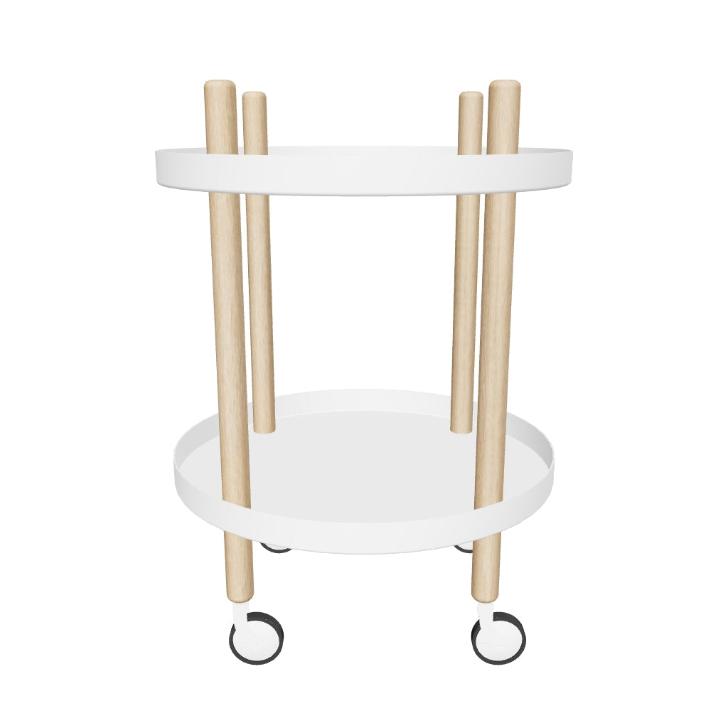 Eleganter runder Block Tisch von Normann Copenhagen, ideal als Servierwagen für stilvolle Anlässe und moderne Wohnräume.