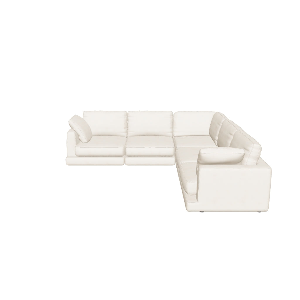 5-Sitzer Modular Ecksofa rechts Moritz von Cosmopolitan Design, modernes Design in stilvollem Grau, ideal für gemütliche Wohnzimmer.