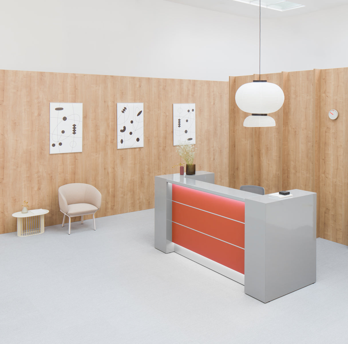 Valde LAV15L - modulare Empfangstheke in Weiss Pastell präsentiert im Onlineshop von KAQTU Design AG. Empfangsdesk ist von Mdd