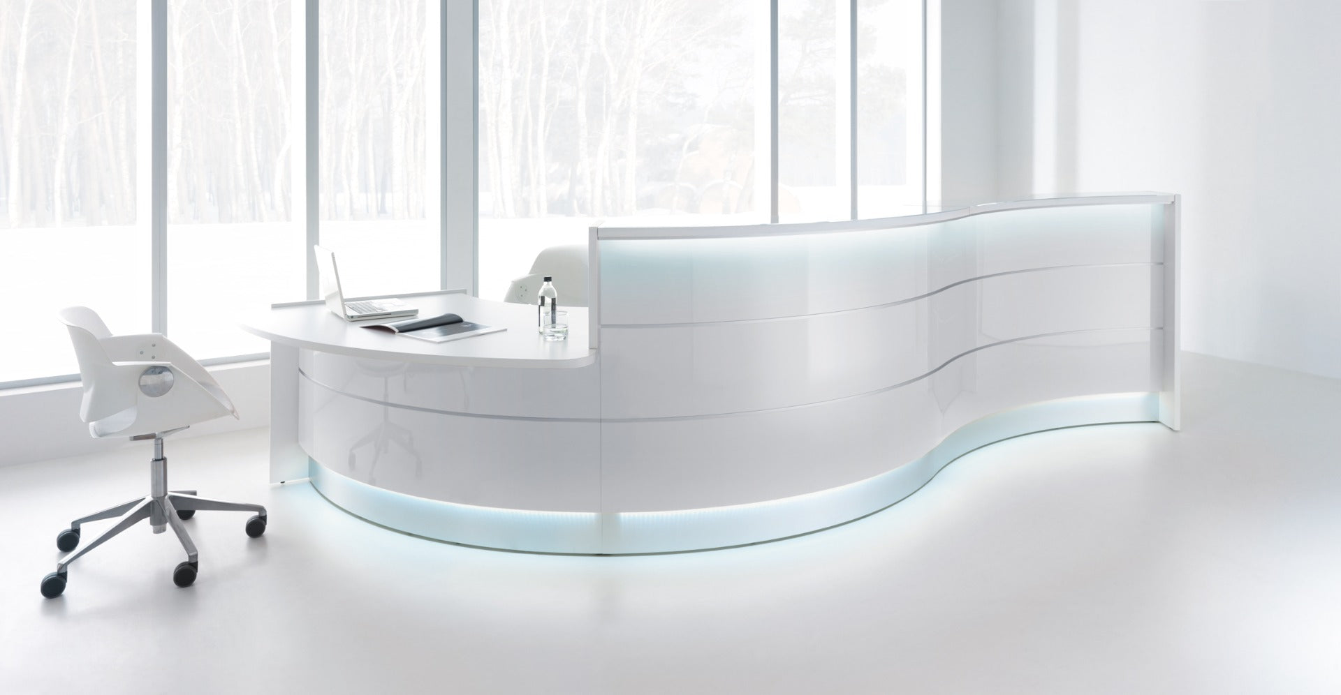 Valde LAV1271L - modulare Empfangstheke in Weiss Pastell präsentiert im Onlineshop von KAQTU Design AG. Empfangsdesk ist von Mdd