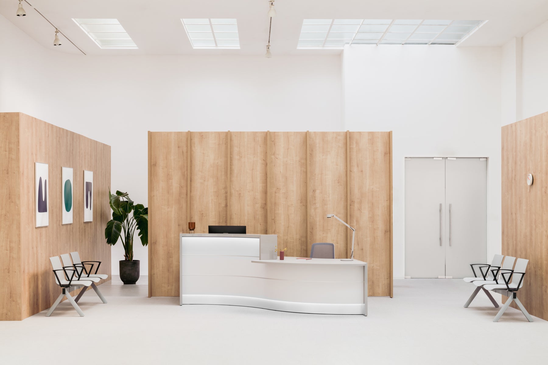 Valde LAV1421L - modulare Empfangstheke in Weiss Pastell präsentiert im Onlineshop von KAQTU Design AG. Empfangsdesk ist von Mdd